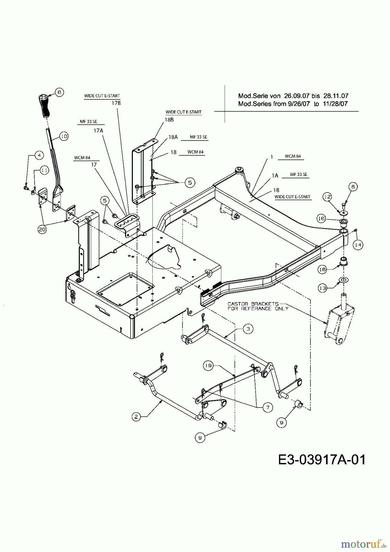 MTD Motormäher mit Antrieb WCM 84 12A-764T678 (2008) Rahmen bis 28.11.2007