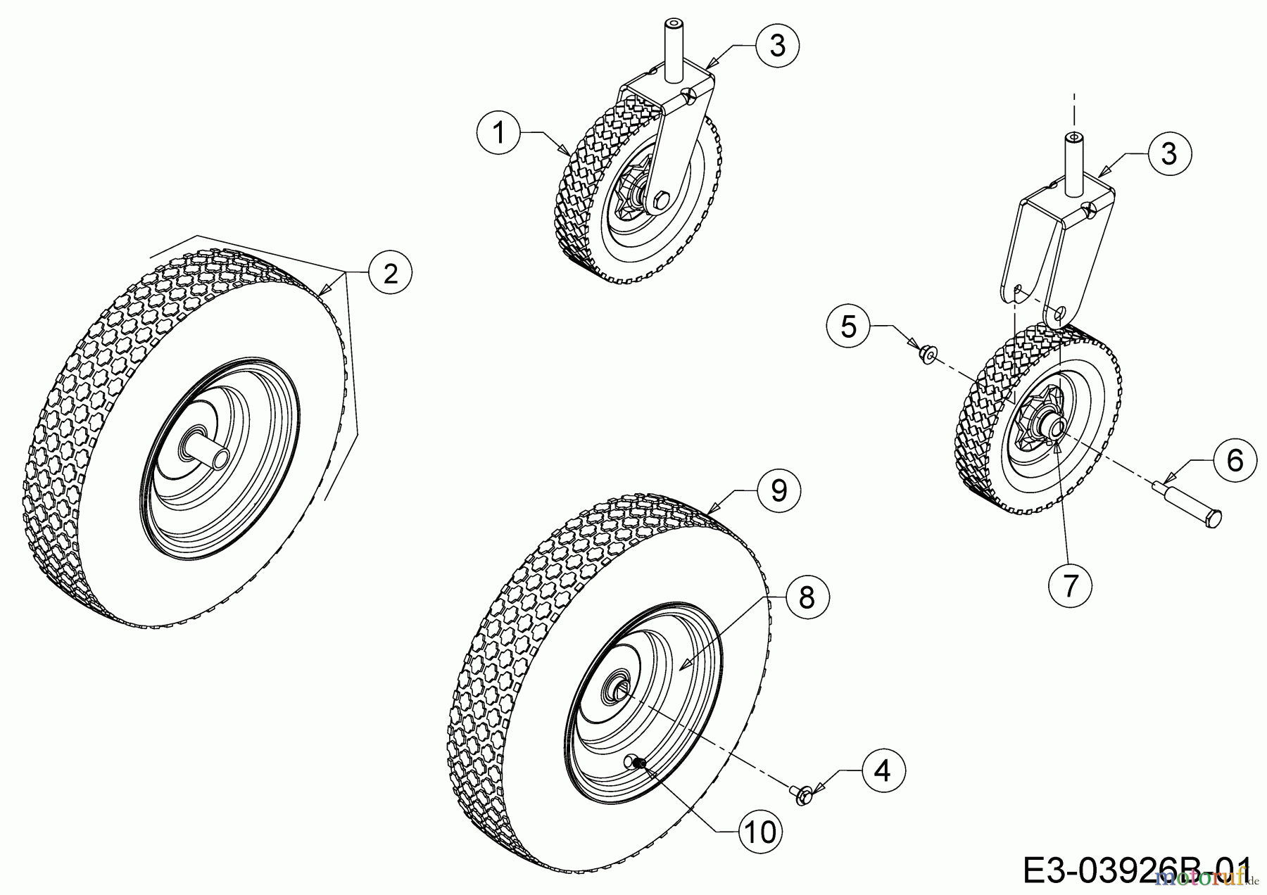  Cub Cadet Motormäher mit Antrieb Wide Cut E-Start 12AE764U603  (2014) Räder