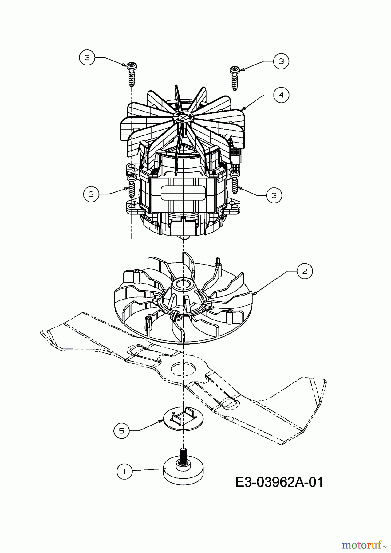 Raiffeisen Elektromäher RE 40 18C-N4S-628 (2008) Elektromotor, Messer