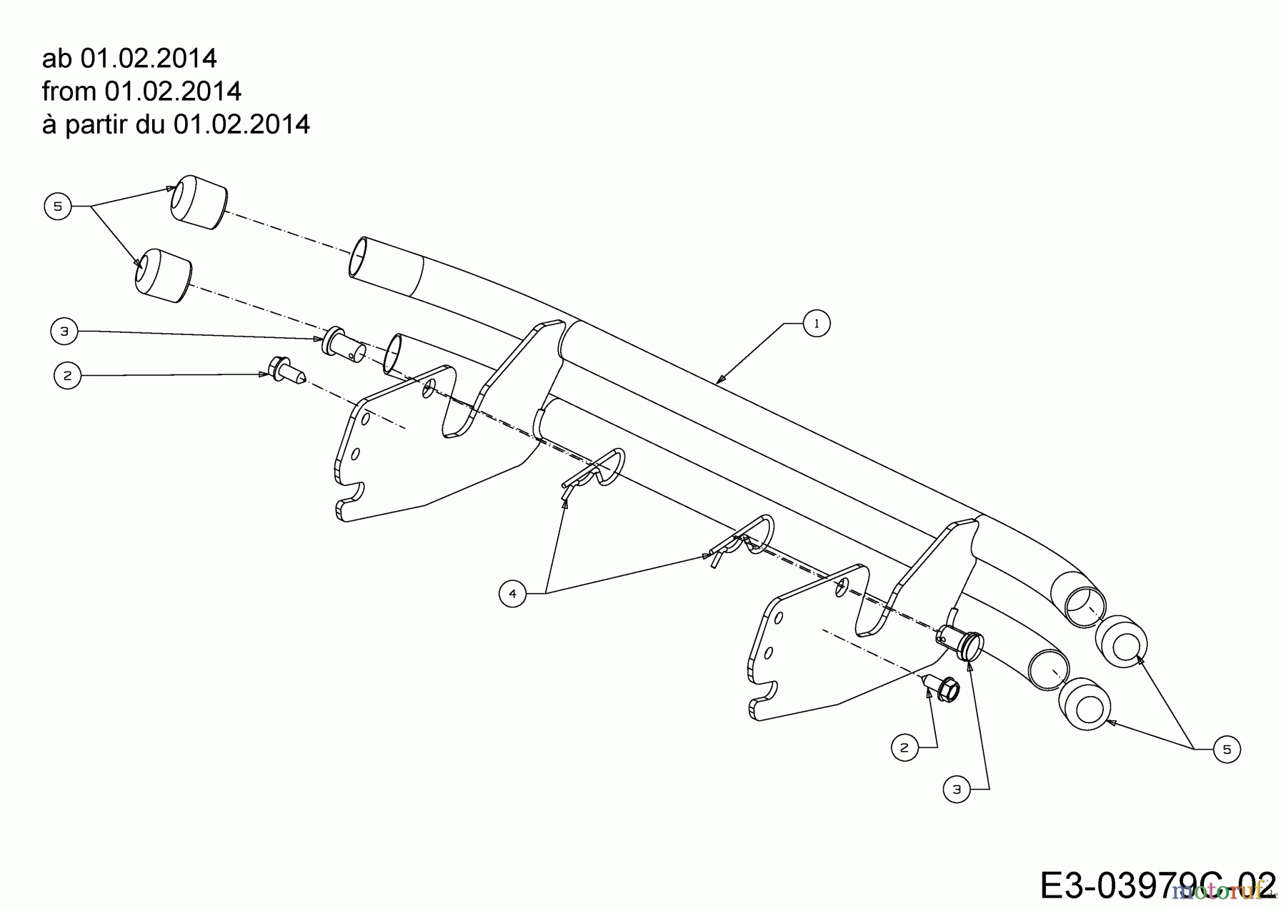 Cub Cadet Rasentraktoren CC 1016 KHG 13BG93AG603 (2014) Stoßstange ab 01.02.2014