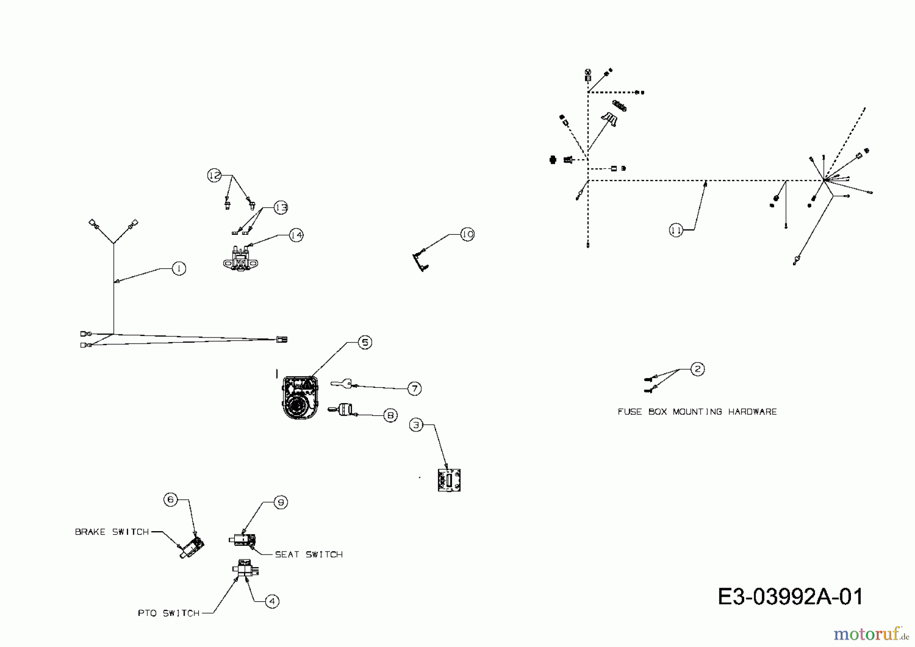  Massey Ferguson Rasentraktoren MF 48-25 RD 13BI51CJ695  (2008) Elektroteile