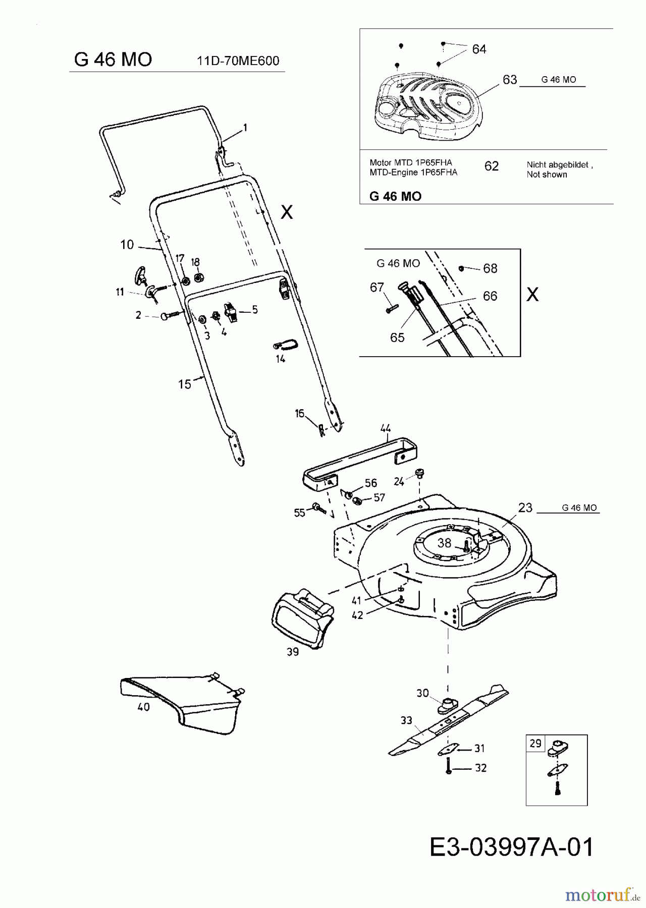  MTD Motormäher G 46 MO 11D-70ME600  (2008) Grundgerät