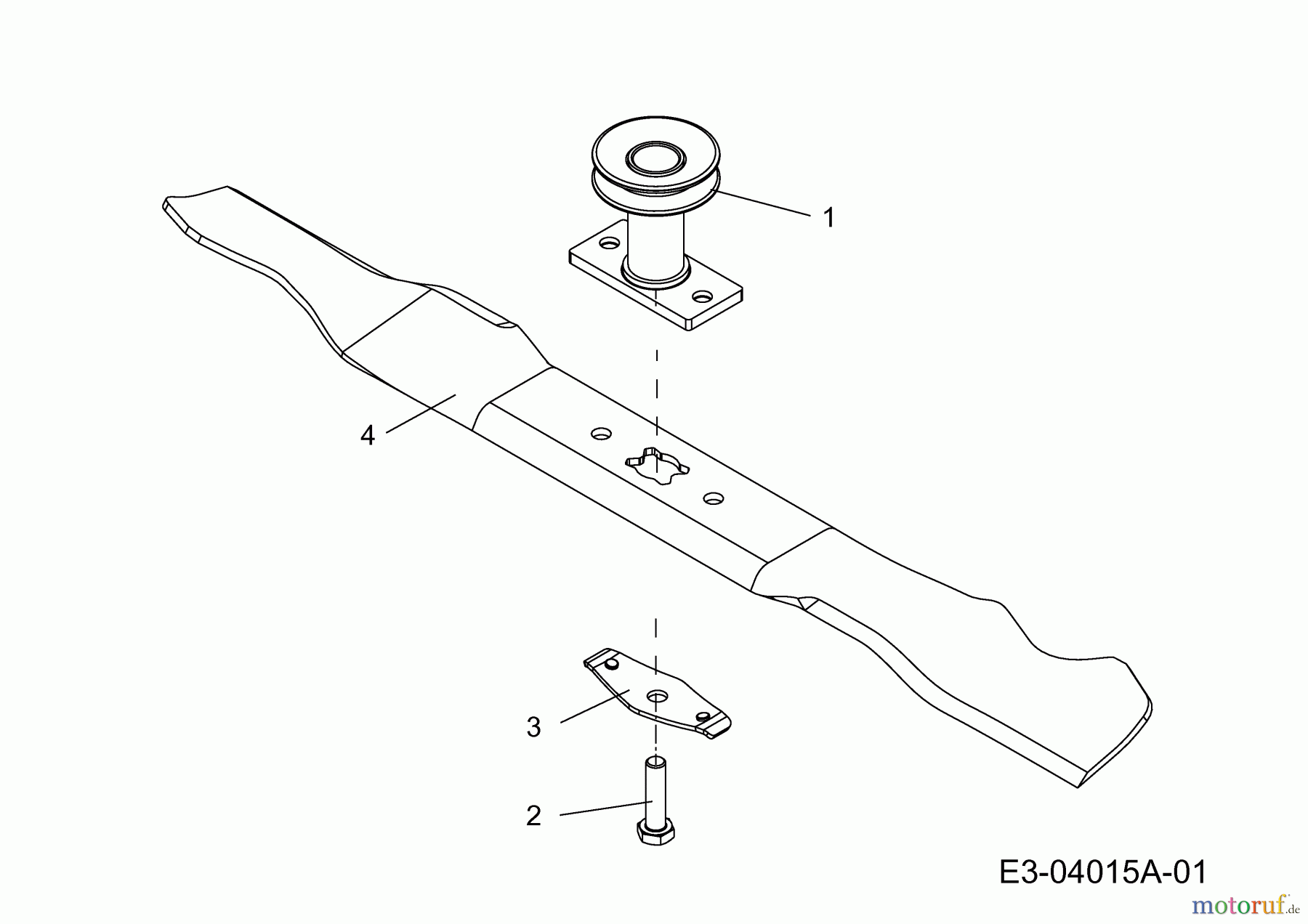 MTD Motormäher mit Antrieb Smart 53 MSPB 12A-A05D600  (2014) Messer, Messeraufnahme