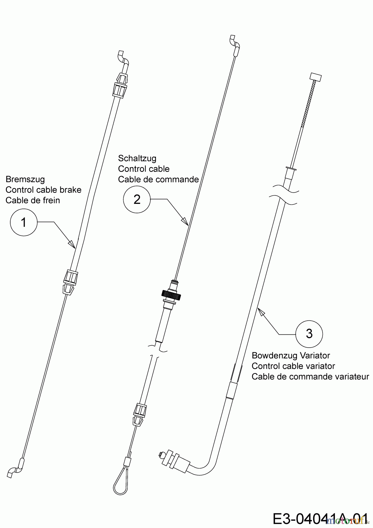 Cub Cadet Motormäher mit Antrieb CC 53 SPO W 12AQC6J3603 (2017) Bowdenzüge