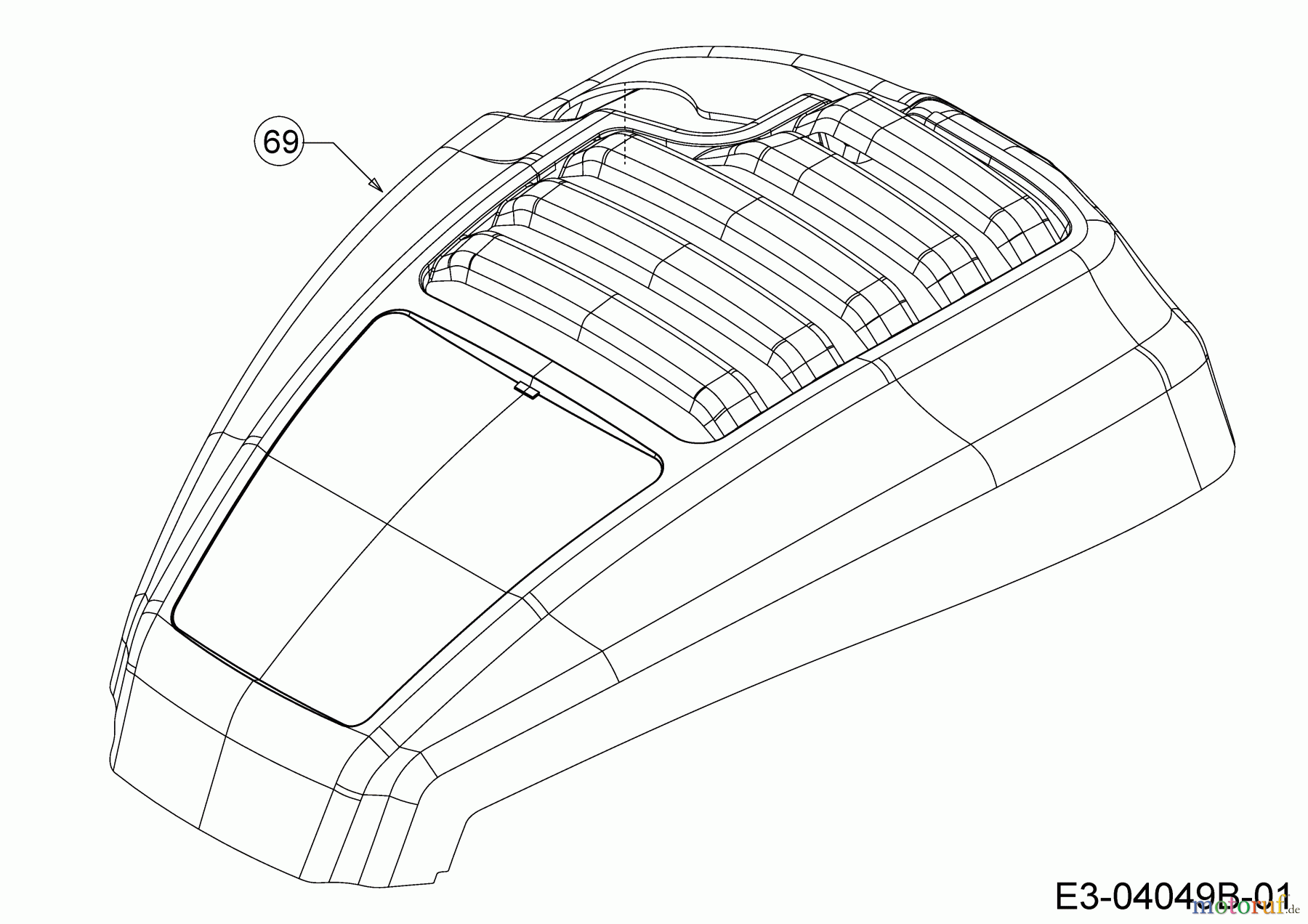 Cub Cadet Motormäher mit Antrieb CC 53 SPO W 12AQC6J3603 (2016) Motorhaube