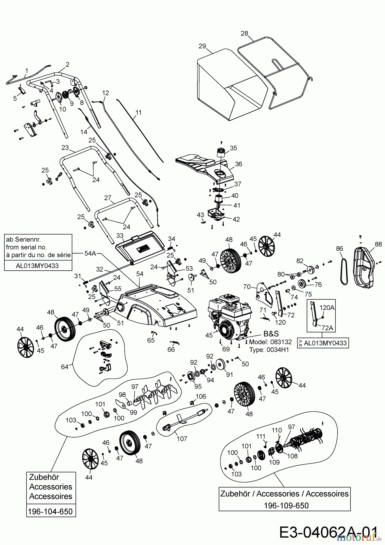 Wolf-Garten Motorvertikutierer Ambition V 357 B 16AHGJ0F650 (2014) Grundgerät