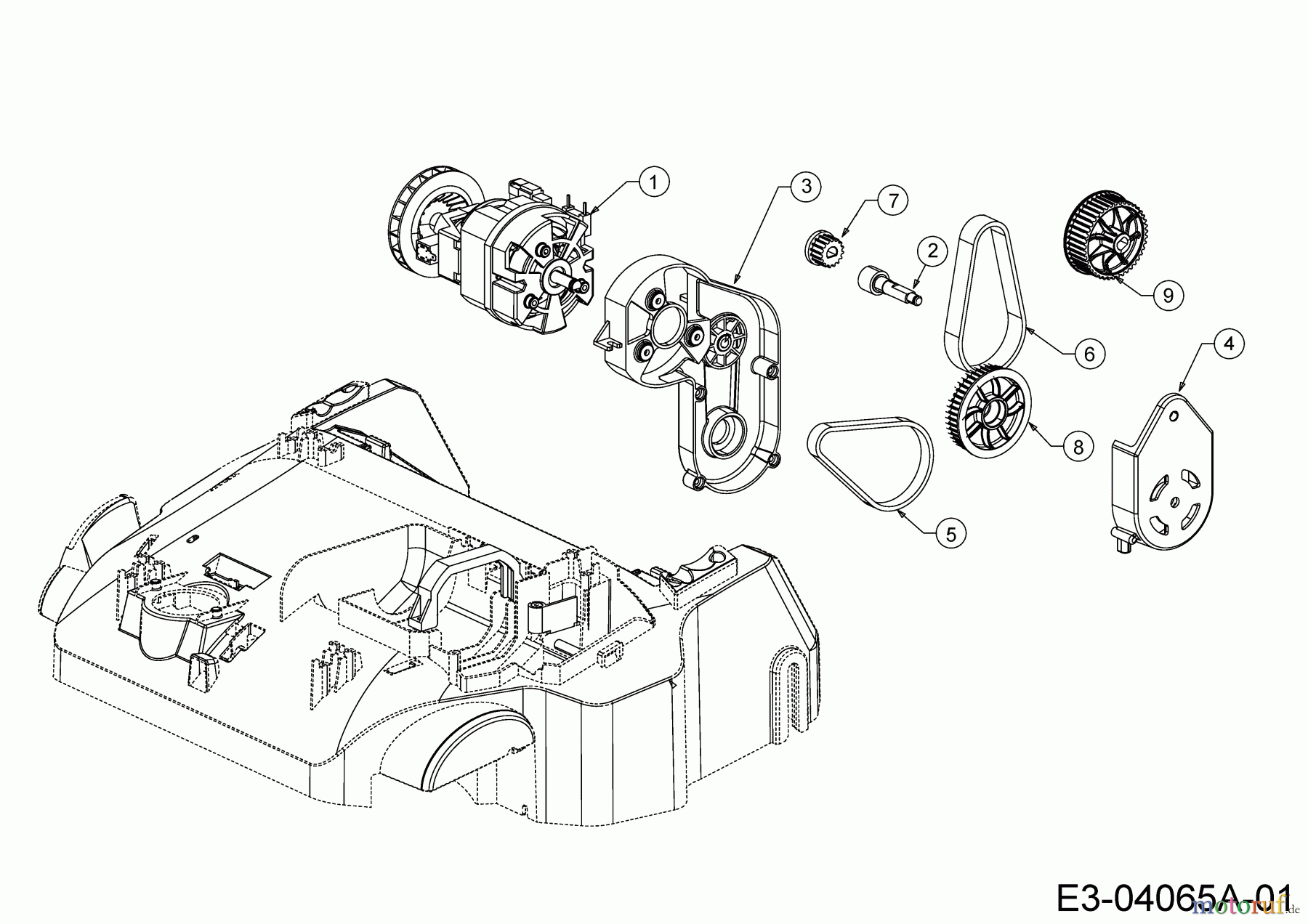 MTD Elektrovertikutierer Optima 34 VE 16AFEMNA664 (2018) Elektromotor, Keilriemen