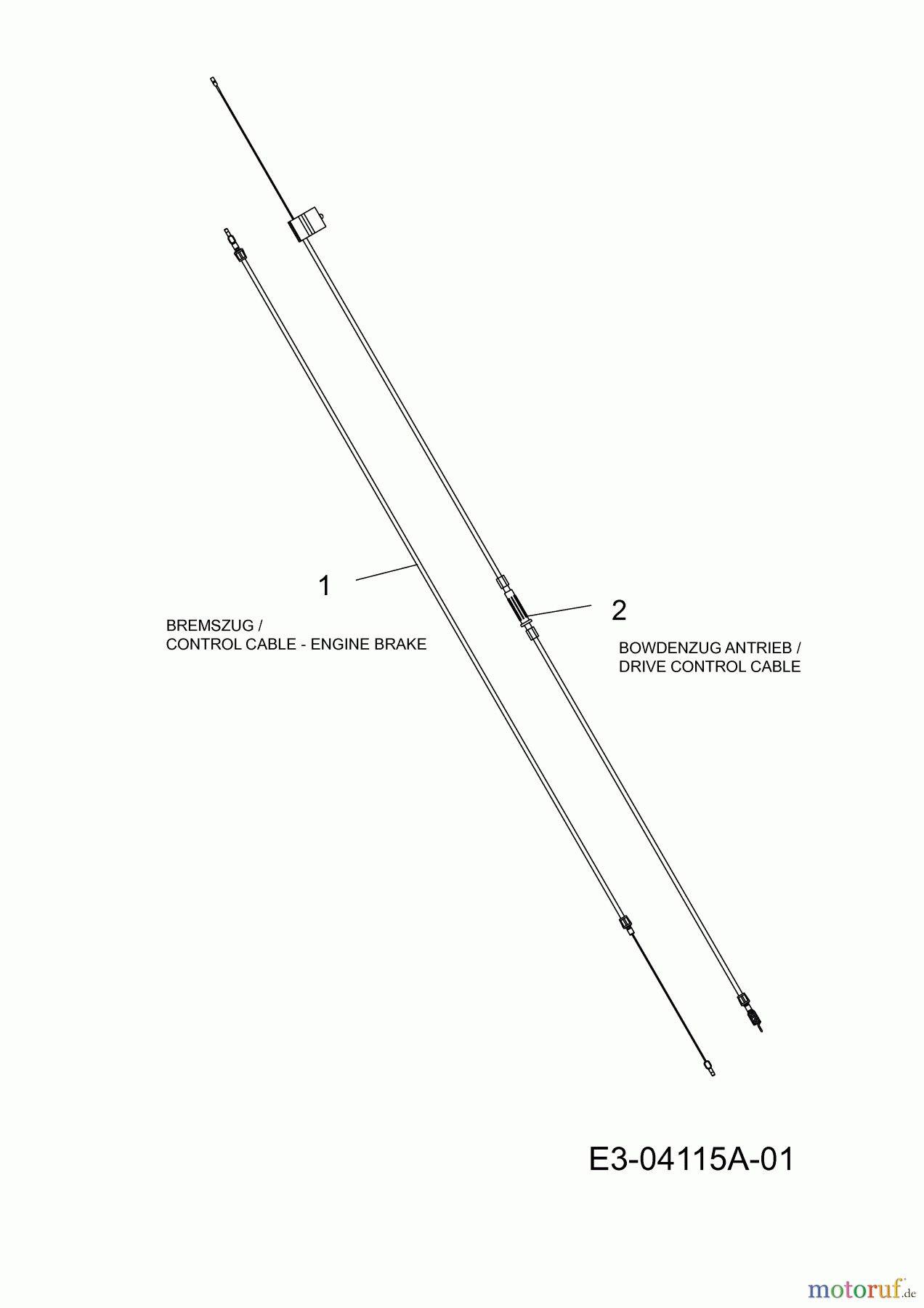 MTD Motormäher mit Antrieb 53 SPBEHW 12AE858U600  (2008) Bowdenzüge