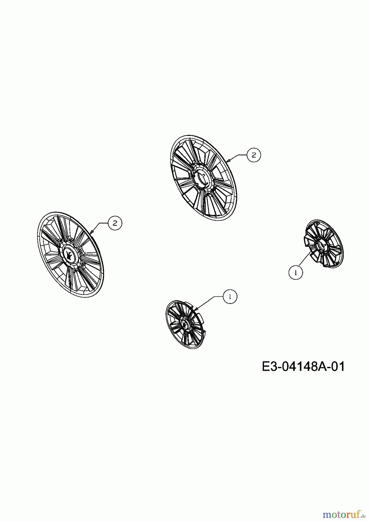  Yard-Man Motormäher mit Antrieb YM 5519 SPOHW 12A-12M1643  (2009) Radkappen