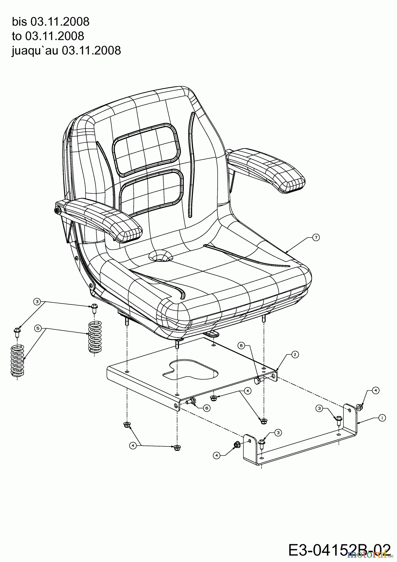  Cub Cadet Zero Turn FMZ 50 17BI4BFP603  (2009) Sitz bis 03.11.2008