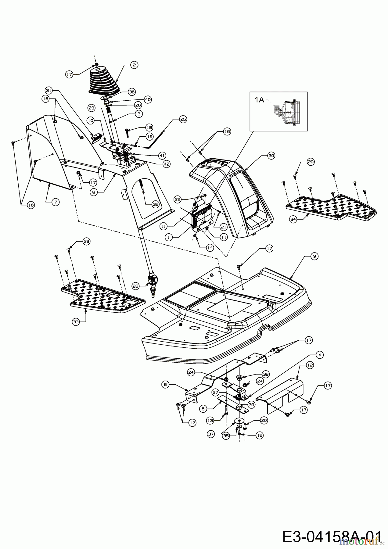 Cub Cadet Zero Turn FMZ 50 17AI4BFP603 (2008) Lenksäule, Trittbrett