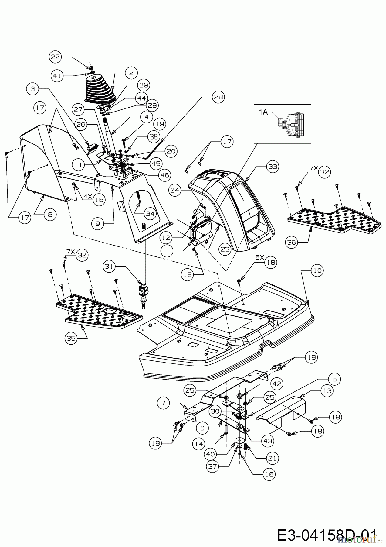 Cub Cadet Zero Turn FMZ 48 17BI4BFY603 (2010) Lenksäule, Trittbrett