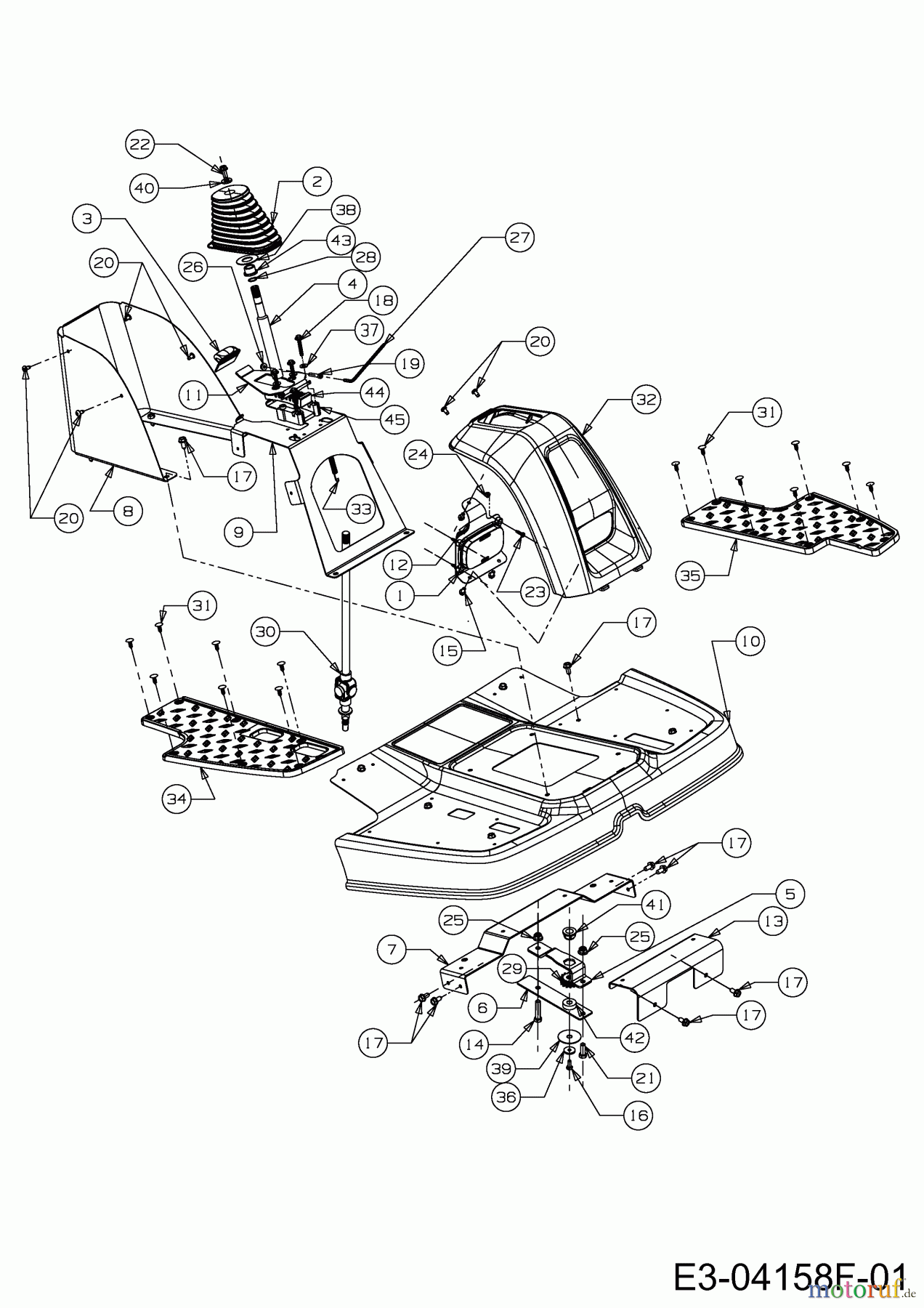 Cub Cadet Zero Turn FMZ 50 17CI4BFP603  (2013) Lenksäule, Trittbrett