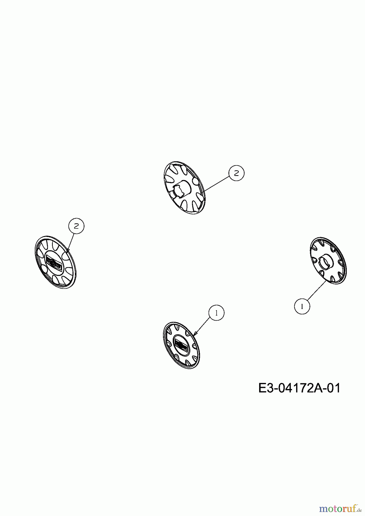  Fleurelle Motormäher mit Antrieb BM 48 ROHV 12A-16M2619  (2009) Radkappen
