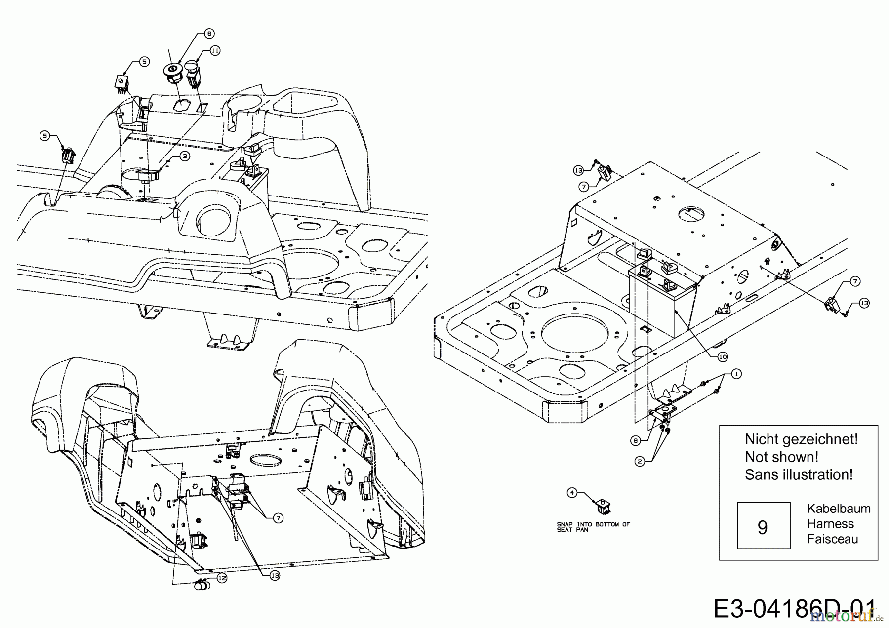 MTD Zero Turn P 170 HZ-S 17AE2ACS678 (2013) Elektroteile