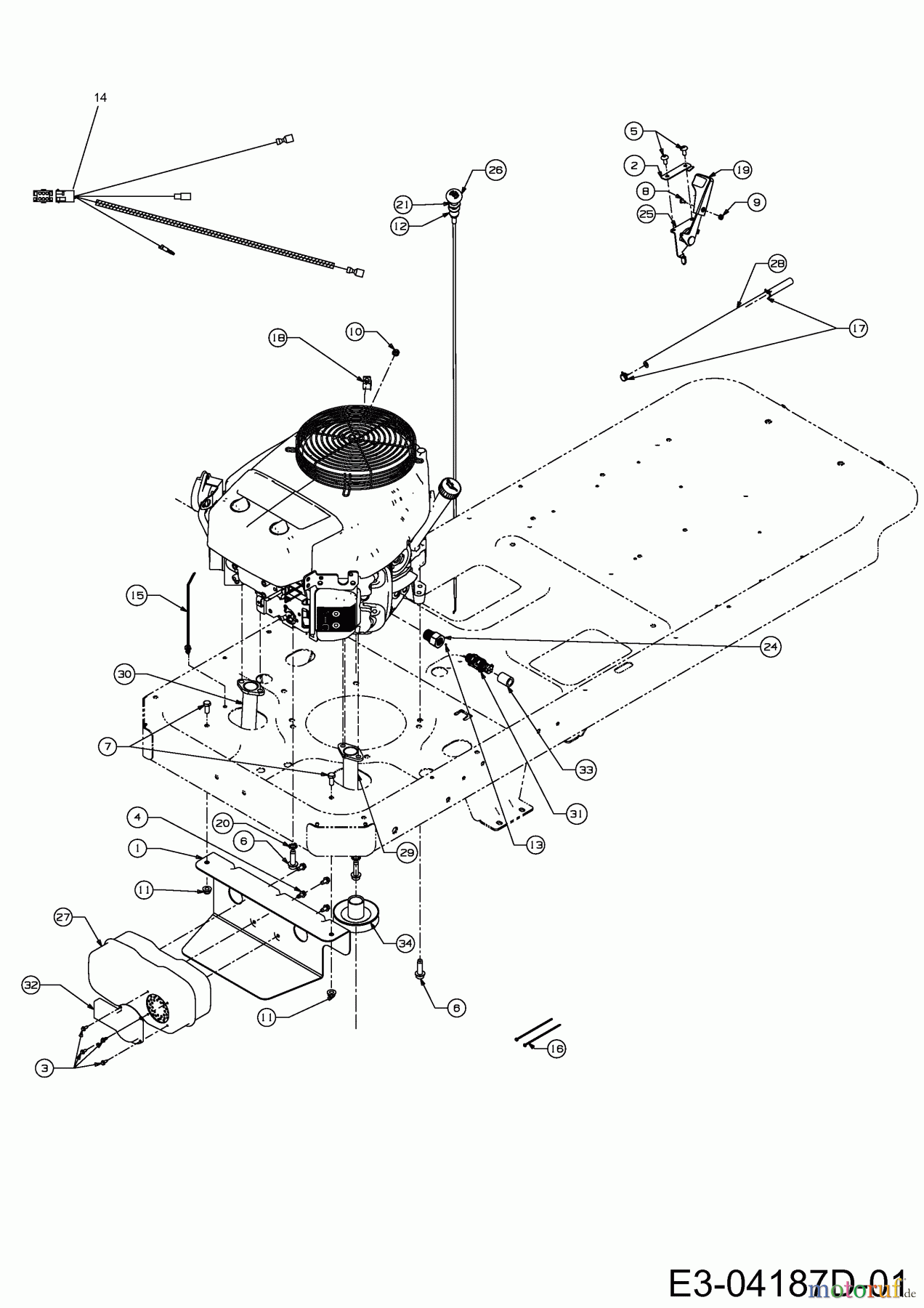  Massey Ferguson Zero Turn MF 50-22 ZT 17AI2ACP695  (2012) Motorzubehör
