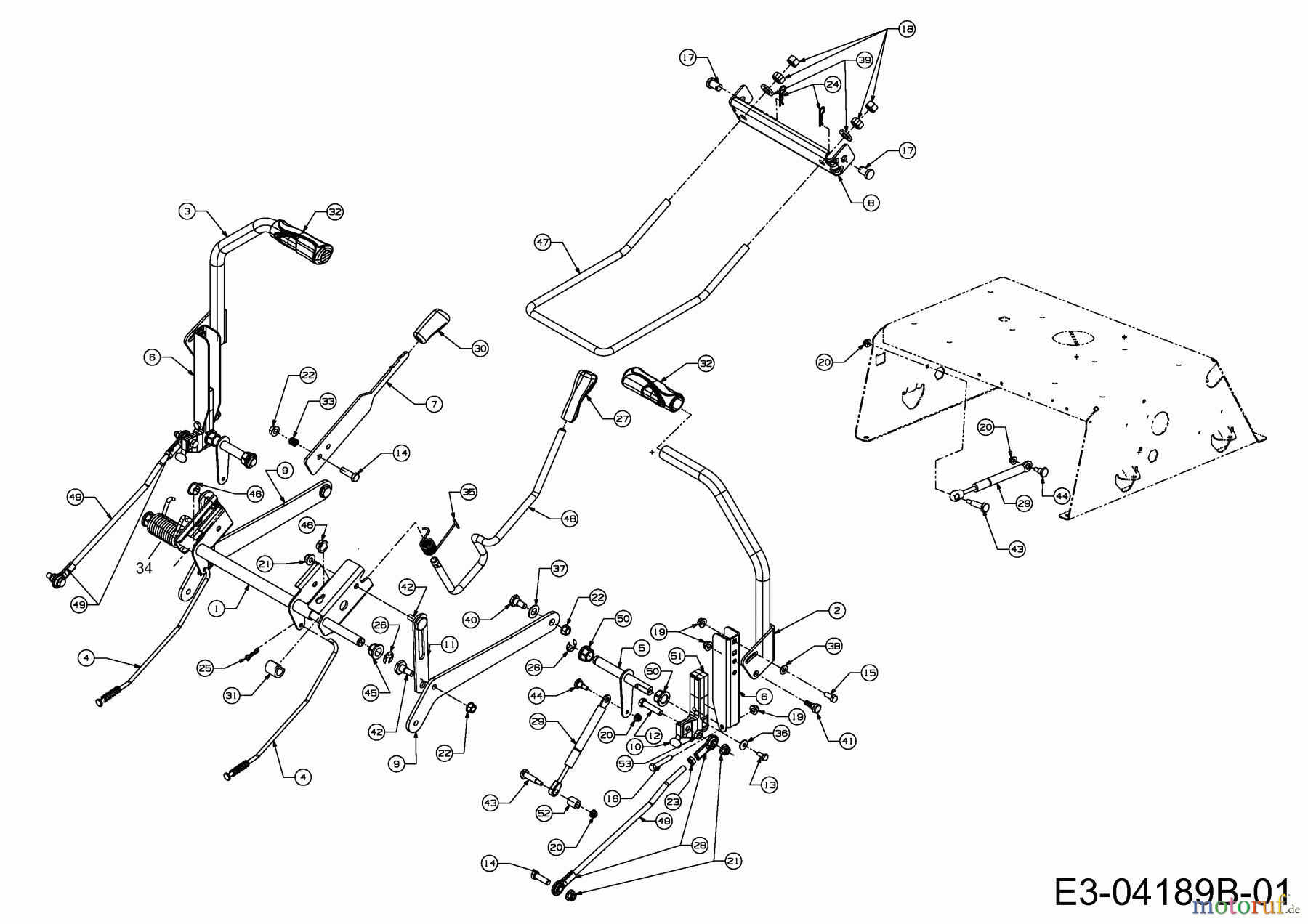 Cub Cadet Zero Turn RZT 50 17AI2ACP603 (2010) Lenkung, Mähwerksaushebung