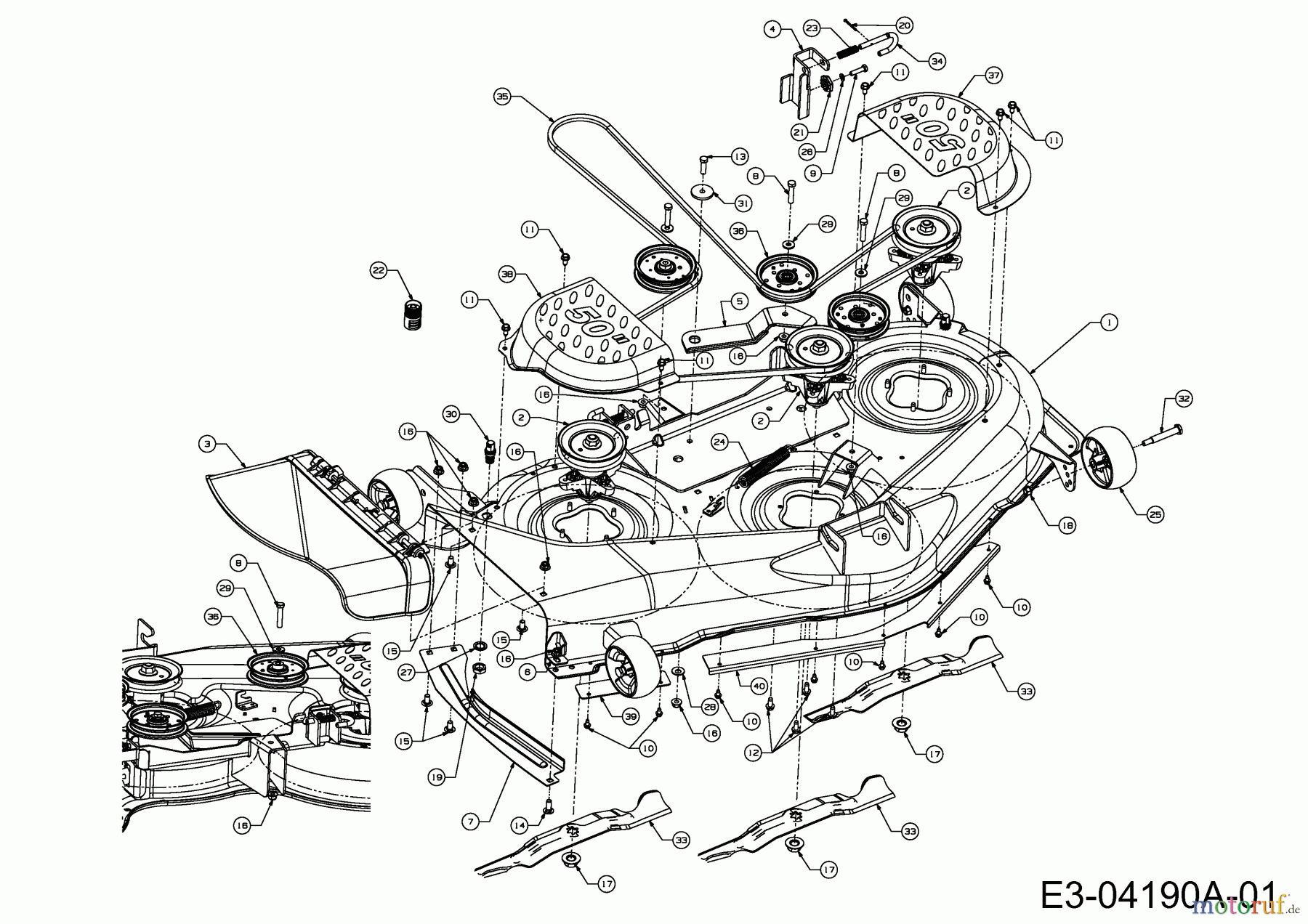 Cub Cadet Zero Turn RZT 50 17AI2ACP603 (2009) Mähwerk P (50