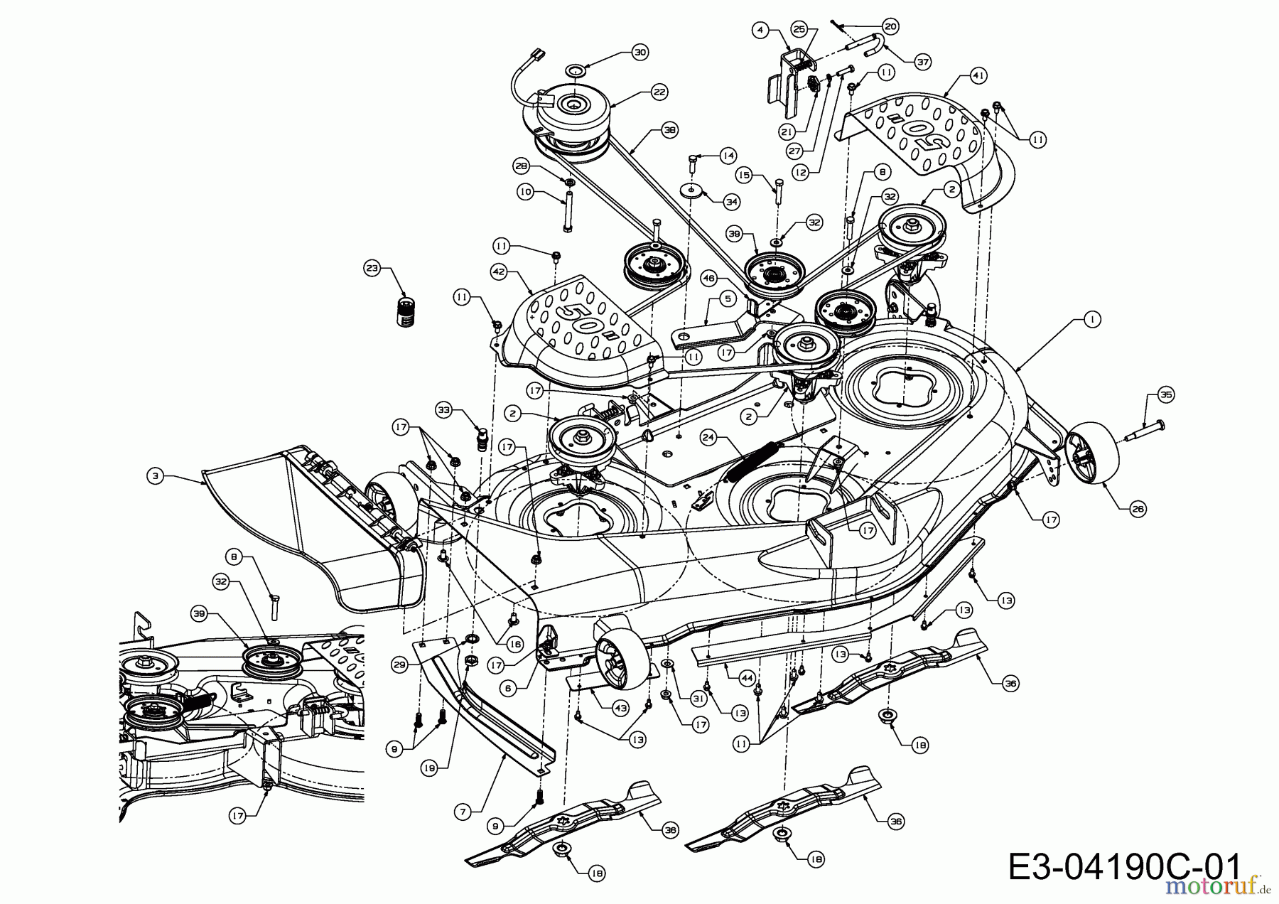Massey Ferguson Zero Turn MF 50-22 ZT 17AI2ACP695  (2011) Mähwerk P (50