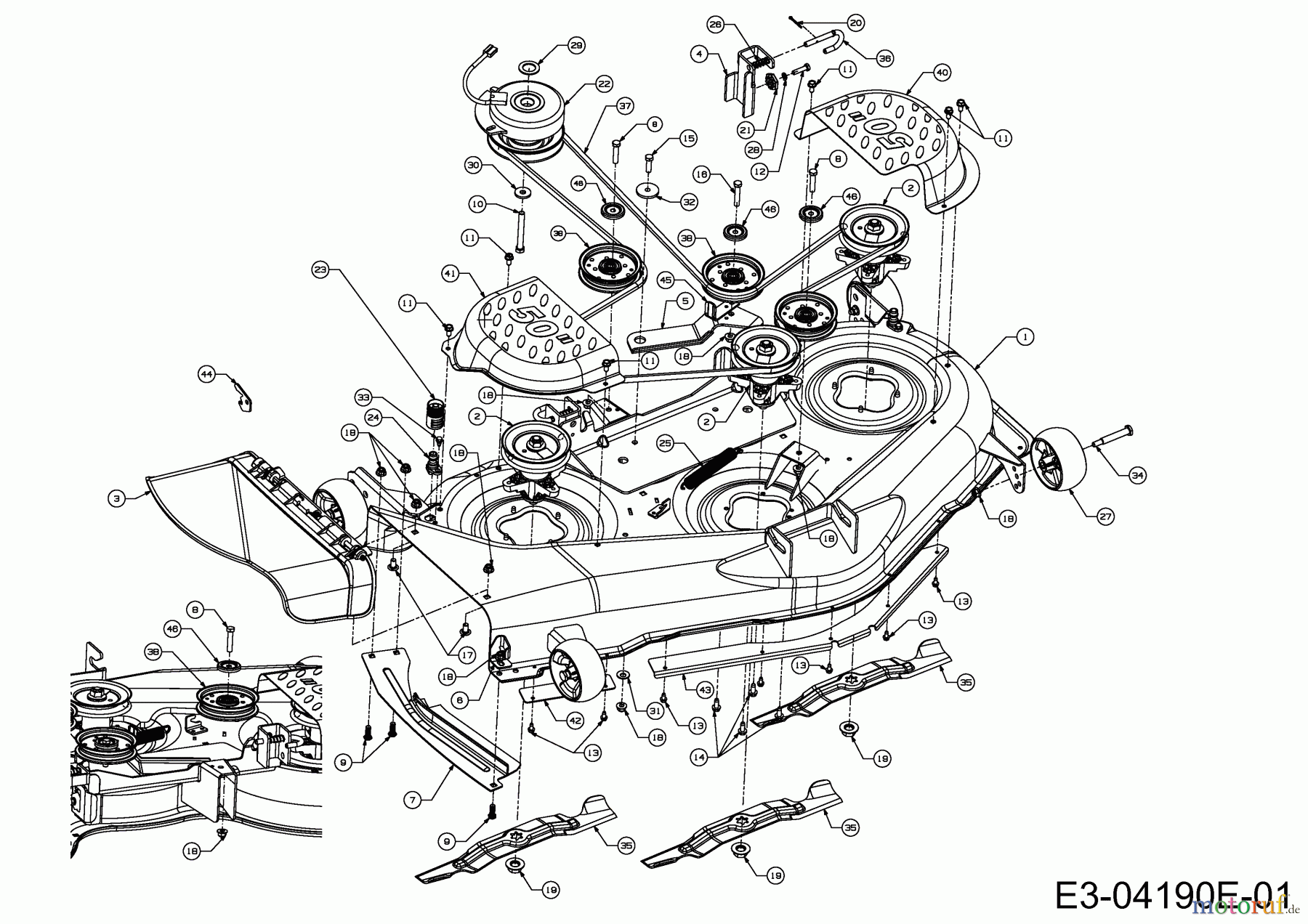 Cub Cadet Zero Turn RZT 50 17BI2ACP603 (2013) Elektromagnetkupplung, Mähwerk P (50