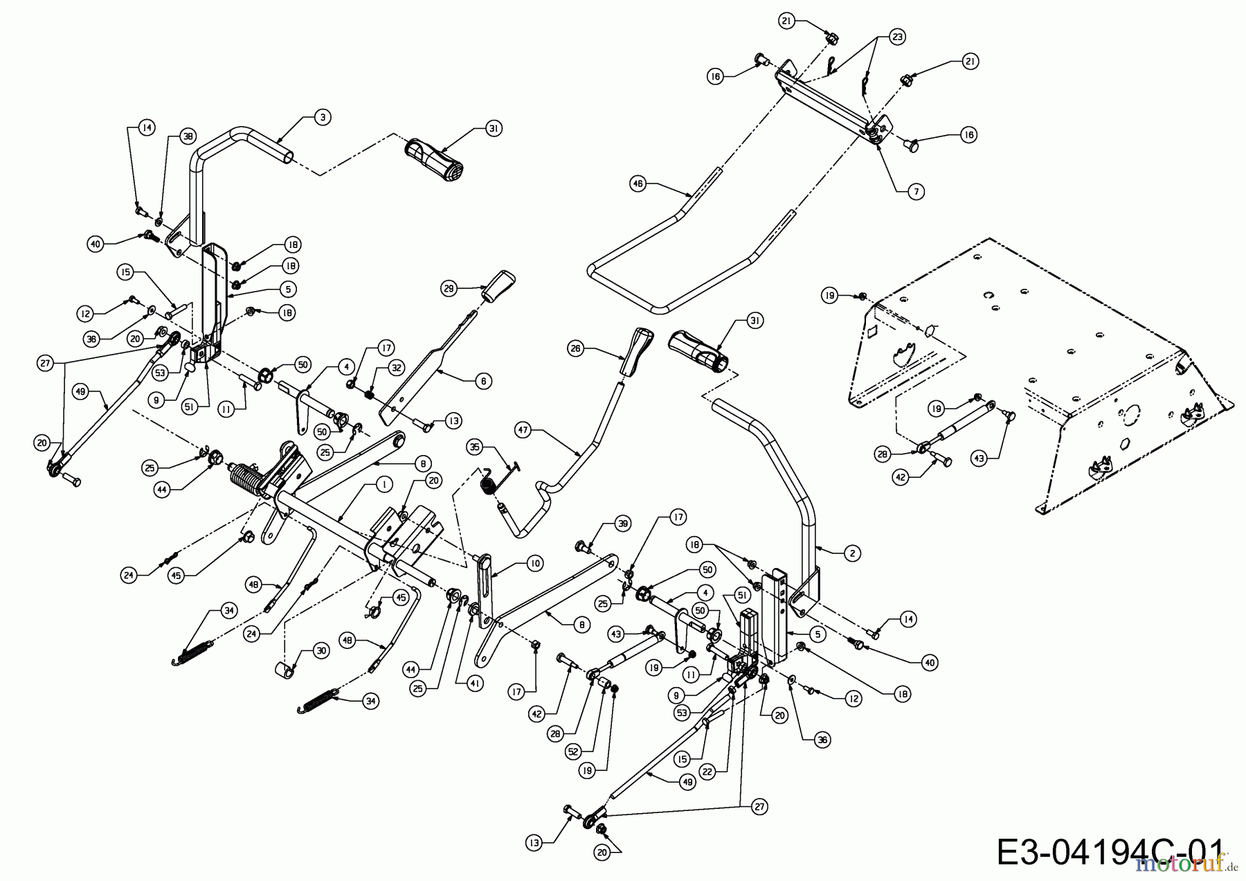 Cub Cadet Zero Turn RZT 54 17AI2ACK603  (2011) Lenkung, Mähwerksaushebung