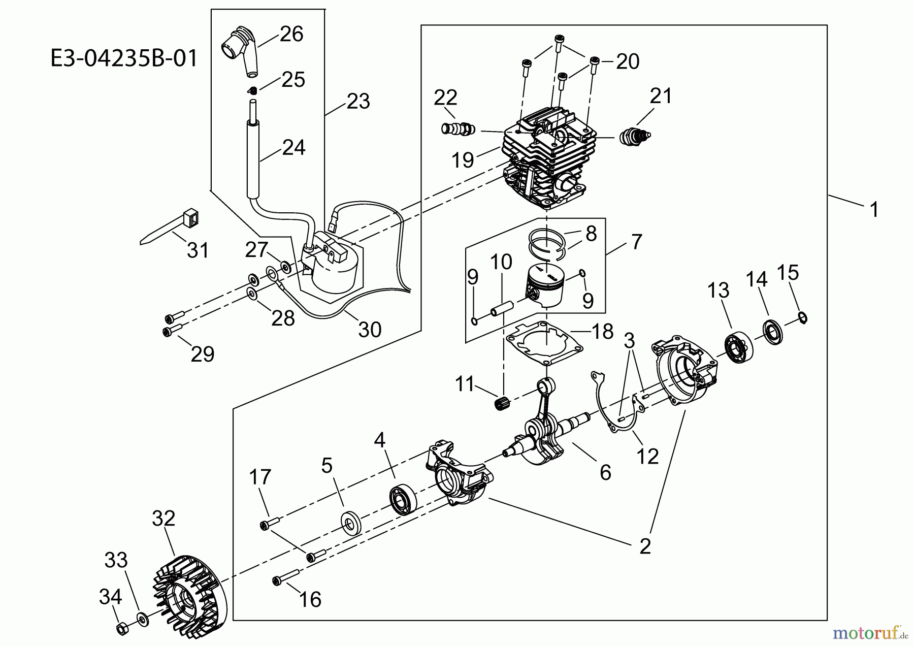 Cub Cadet Motorkettensägen CC 3045 41AY646G603 (2009) Schwungrad, Short Block, Zündung