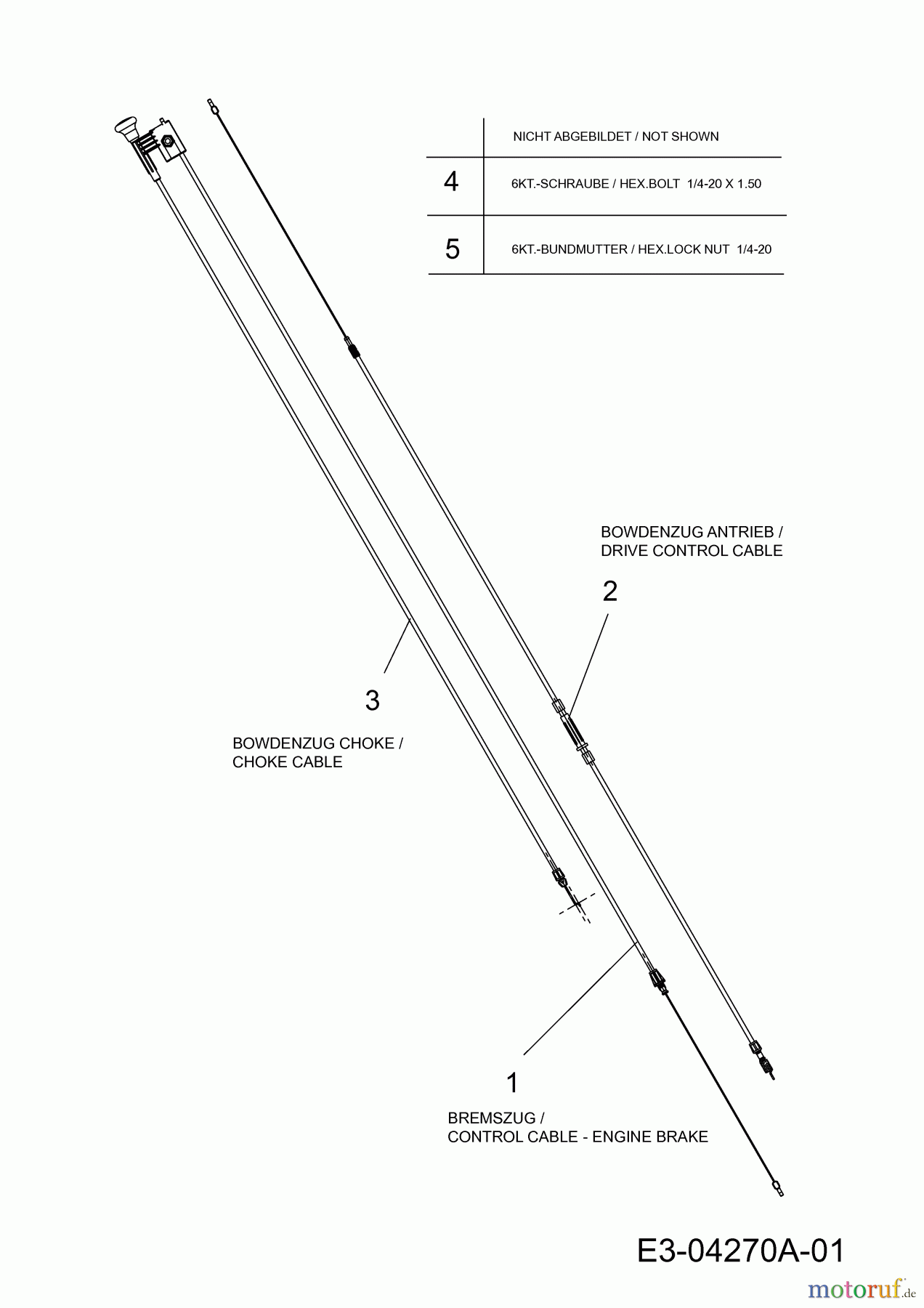 Mastercut Motormäher mit Antrieb SP 530 12B-84MF659 (2009) Bowdenzüge