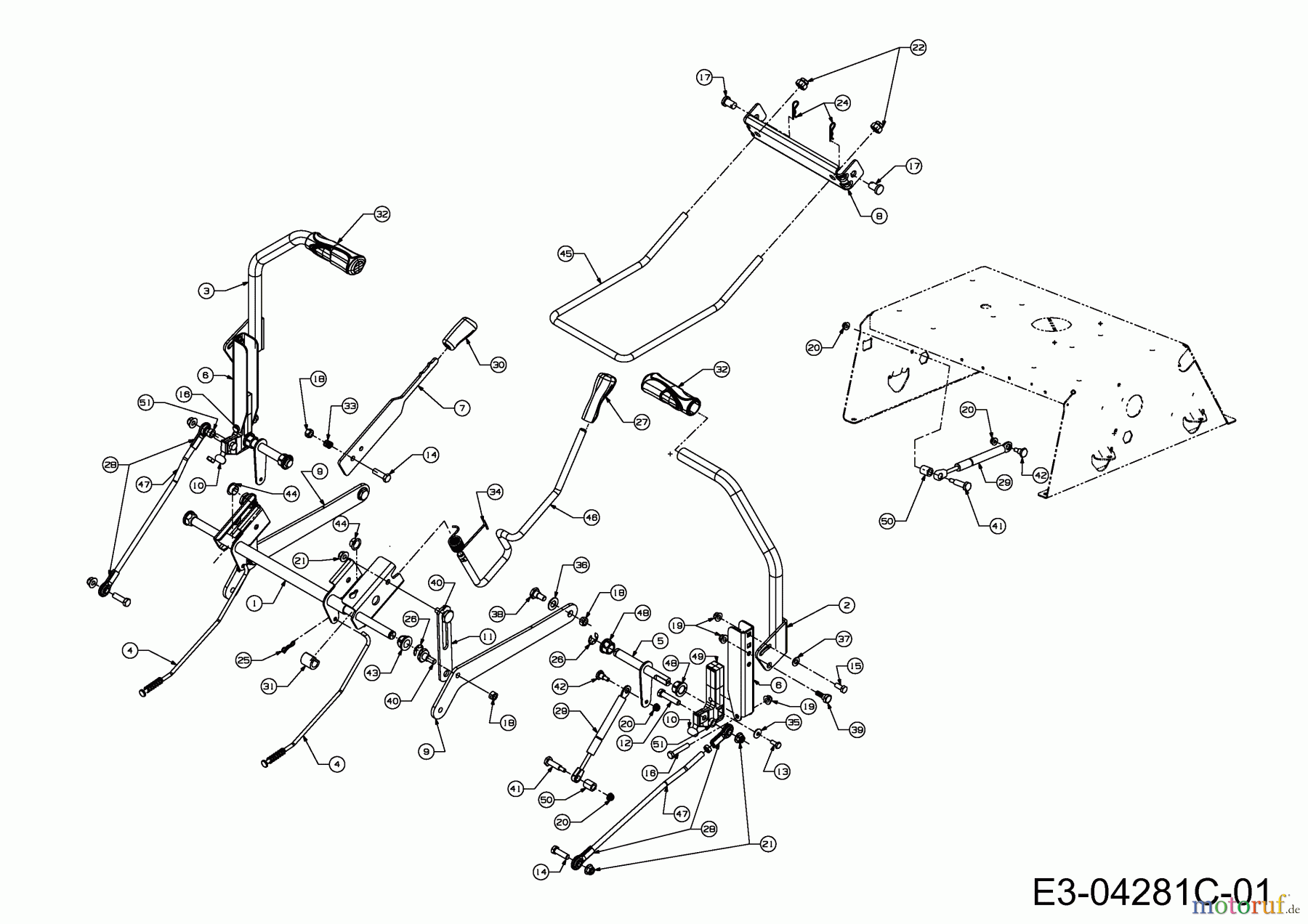  Cub Cadet Zero Turn RZT 42 17AE2ACG603  (2011) Lenkung, Mähwerksaushebung