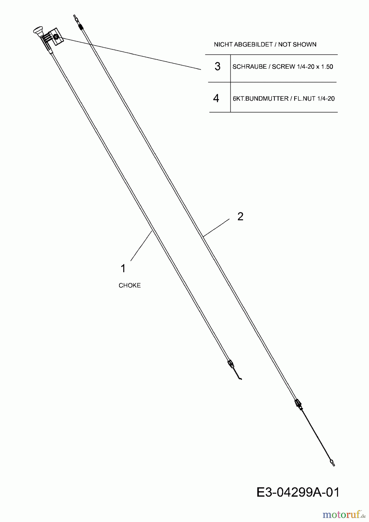 Fleurelle Motormäher BM 48 OHV 11A-16ME619  (2008) Bowdenzüge