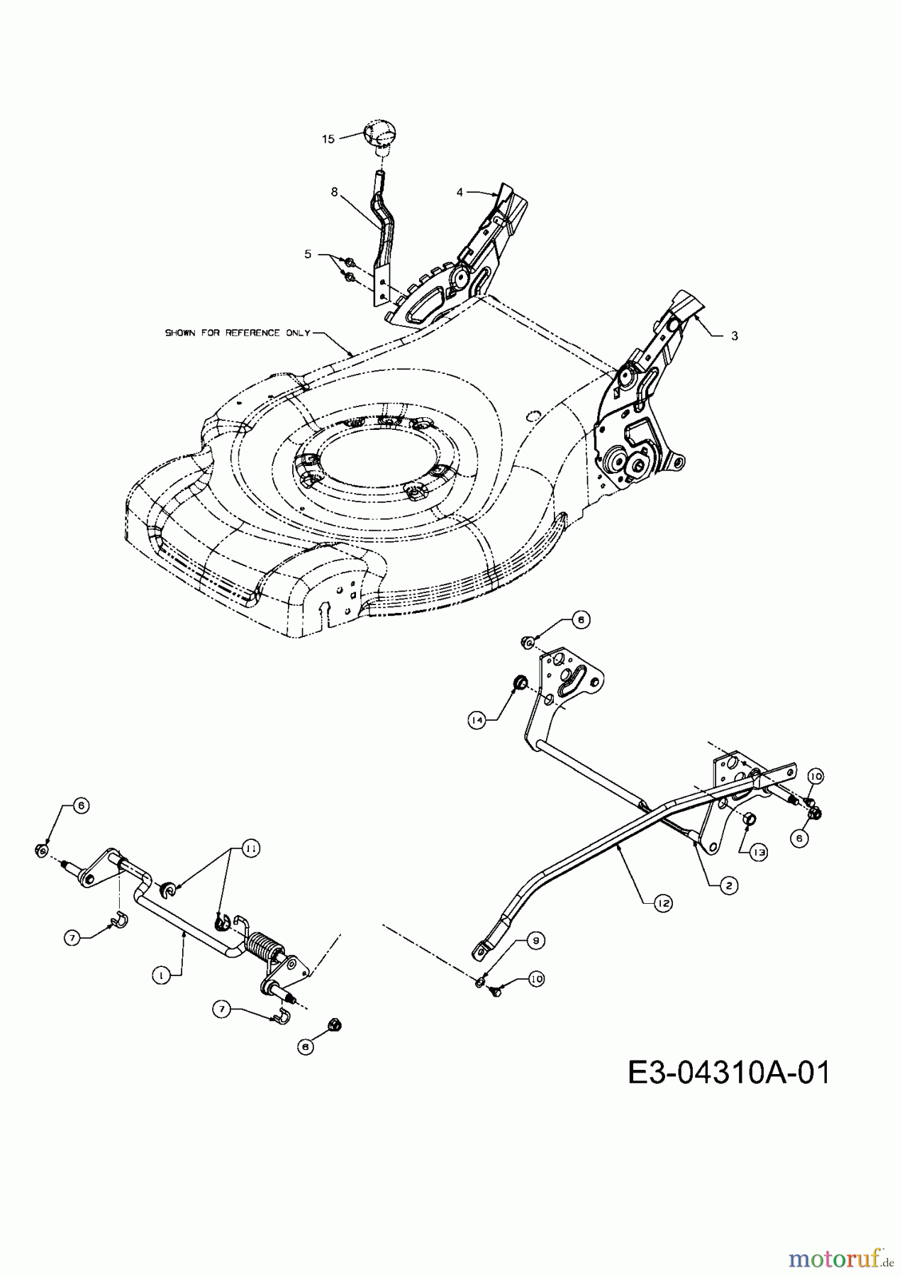  MTD Motormäher mit Antrieb SPK 53 HW 12AI867D678  (2008) Schnitthöhenverstellung Seriennr. ...K...