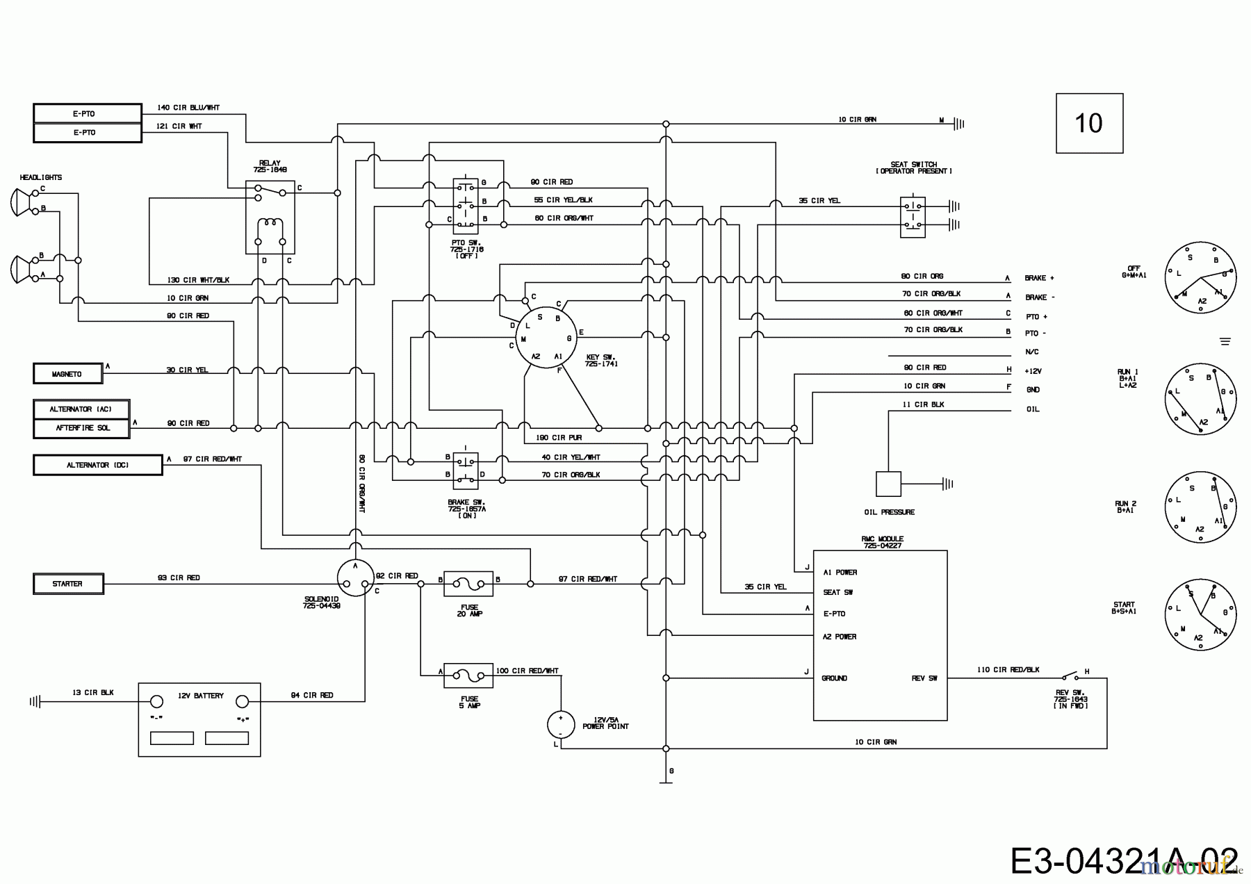 Cub Cadet Zero Turn i 1050 17AF9BKP010  (2009) Schaltplan