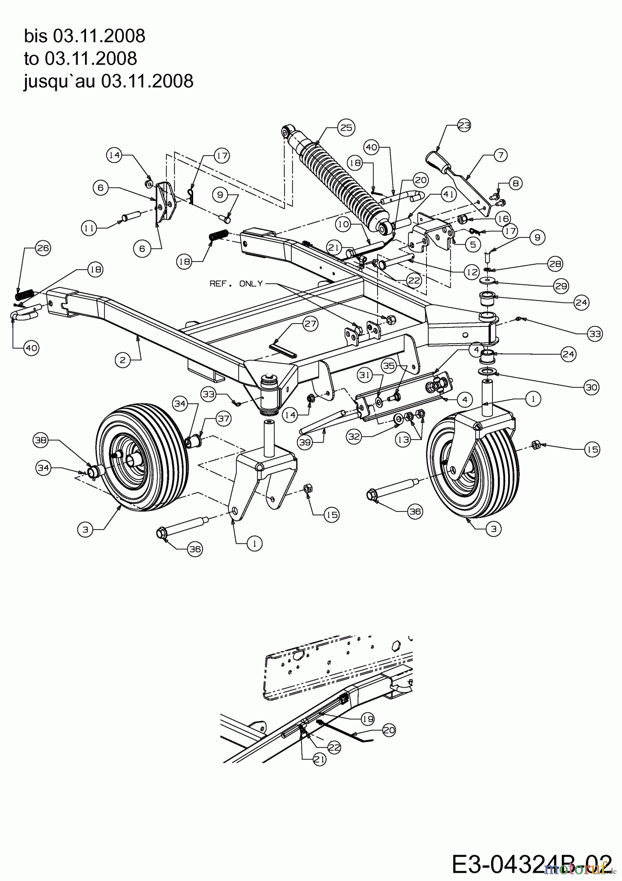 Massey Ferguson Zero Turn MF 50-22 FMZ 17AI4BFP695 (2009) Mähwerksrahmen bis 03.11.2008