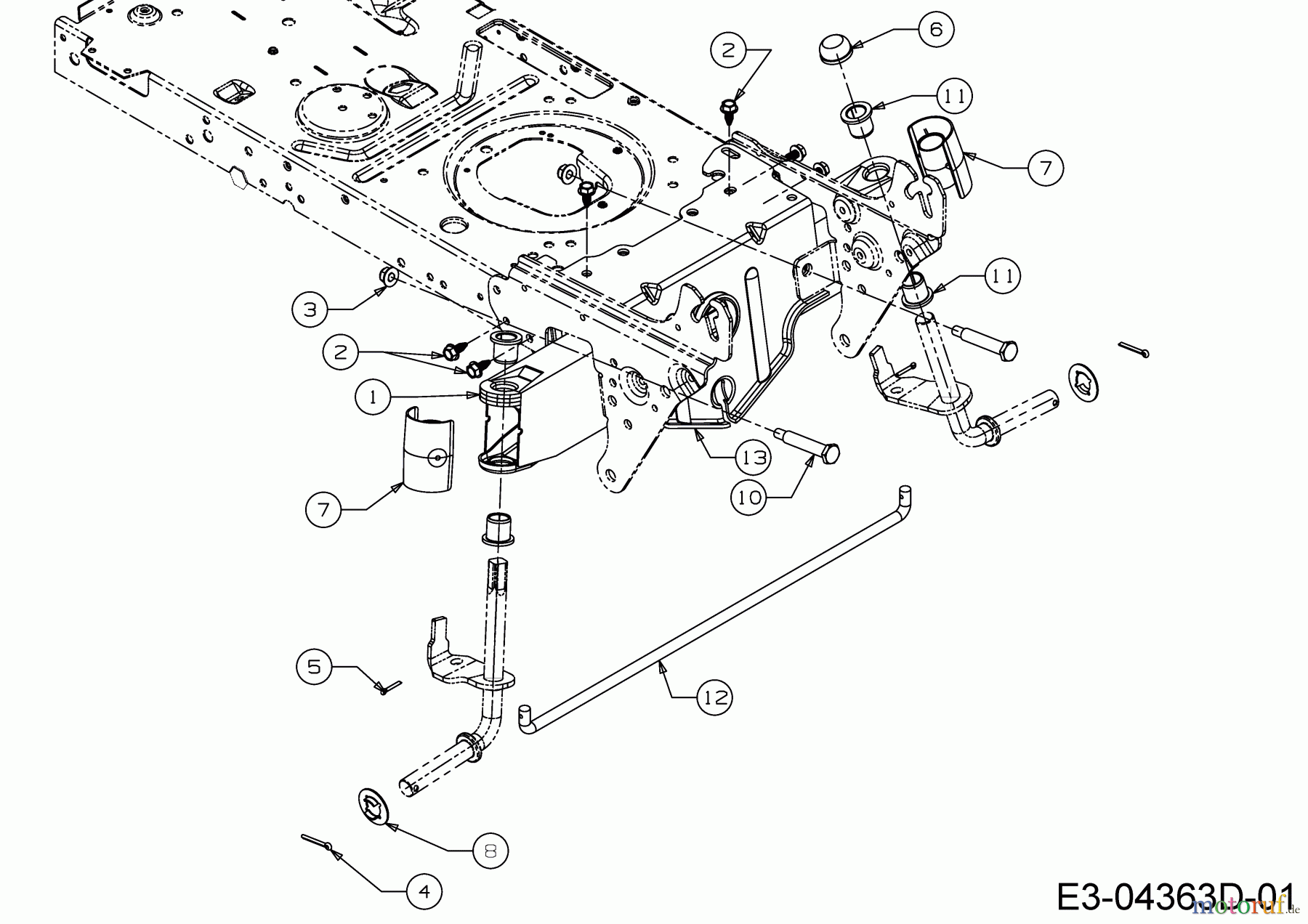 MTD Rasentraktoren MTD 76 13I2765C600 (2018) Vorderachse