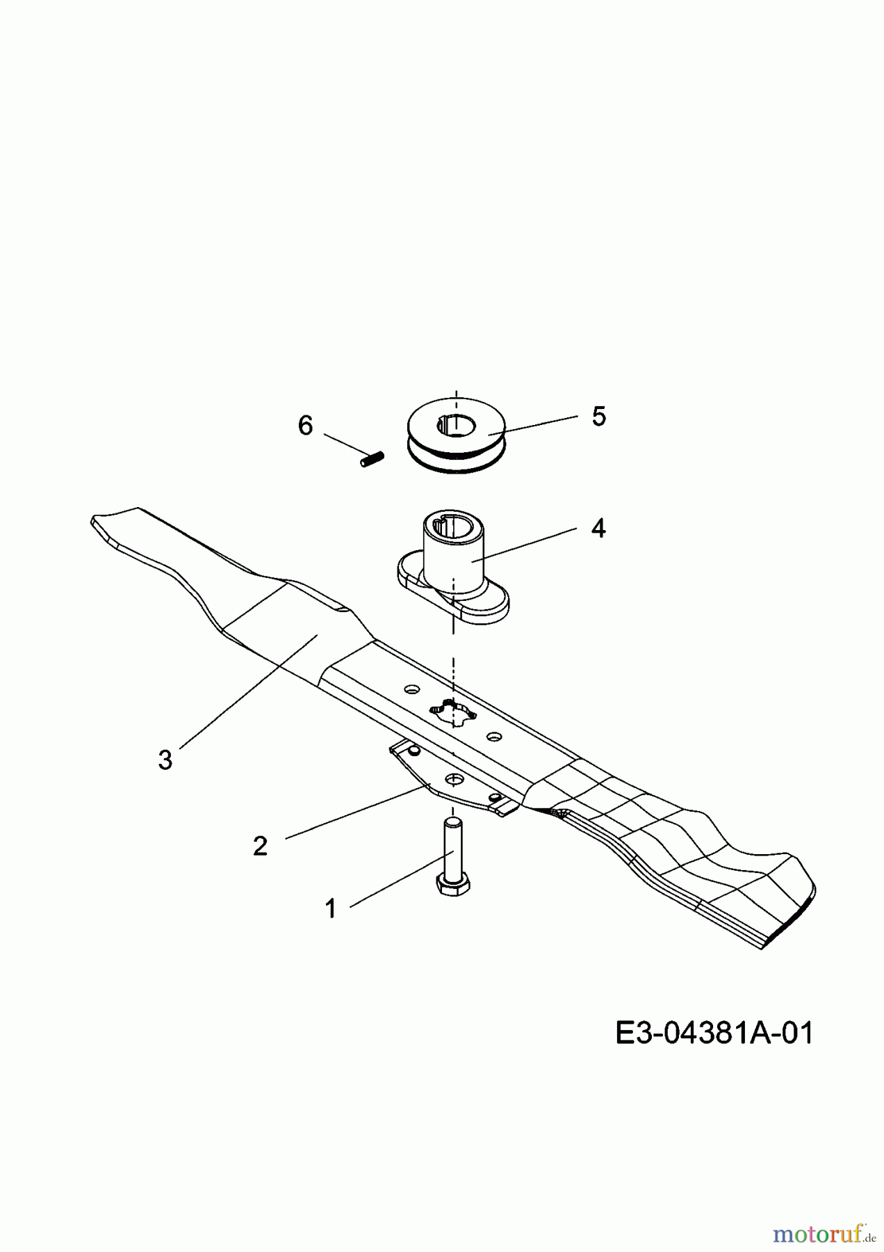 MTD Motormäher mit Antrieb 53 SPBEHW 12AE858U600 (2008) Messer, Messeraufnahme