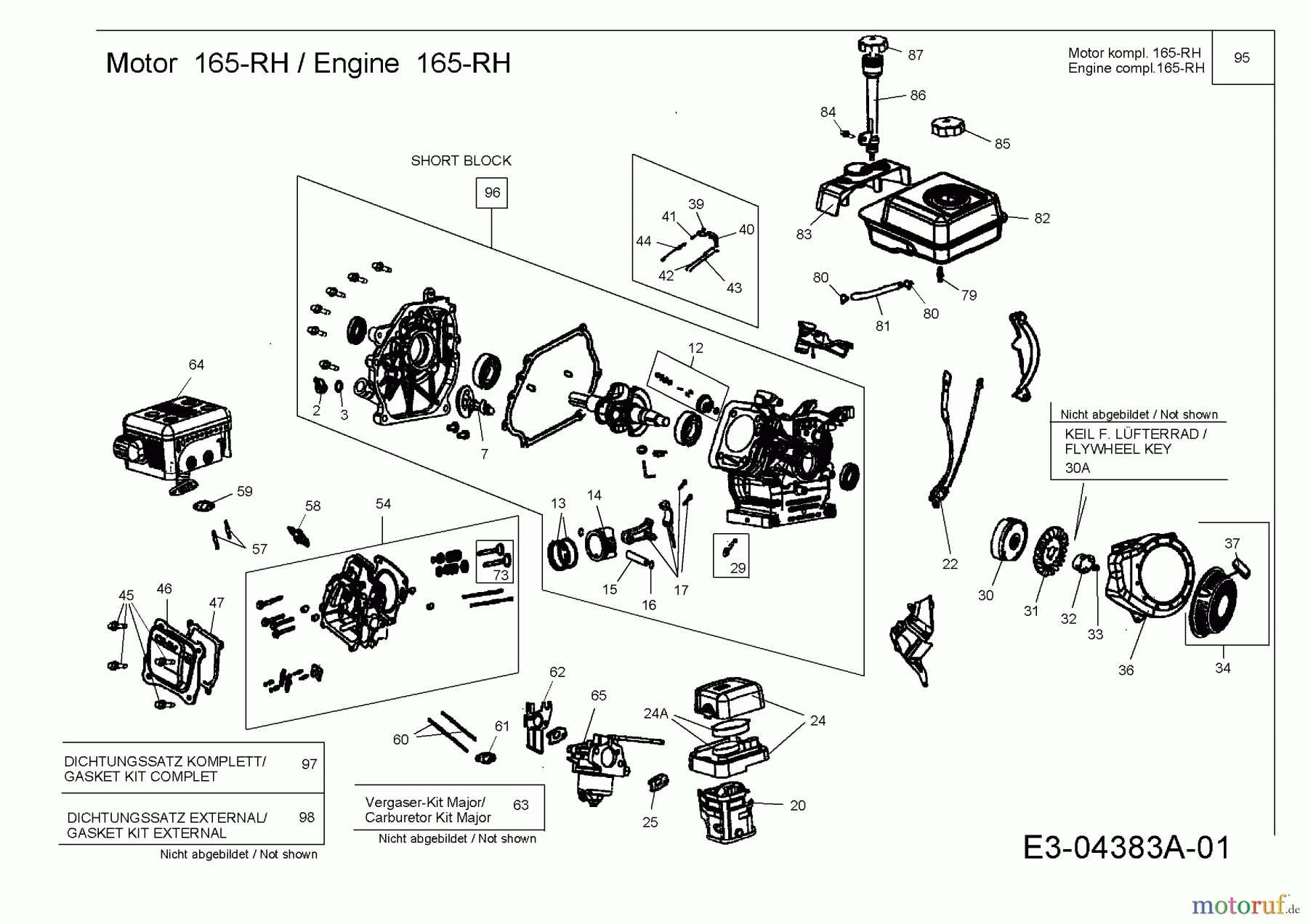  MTD-Motoren MTD horizontal 165-RH 752Z165-RH  (2008) Motor