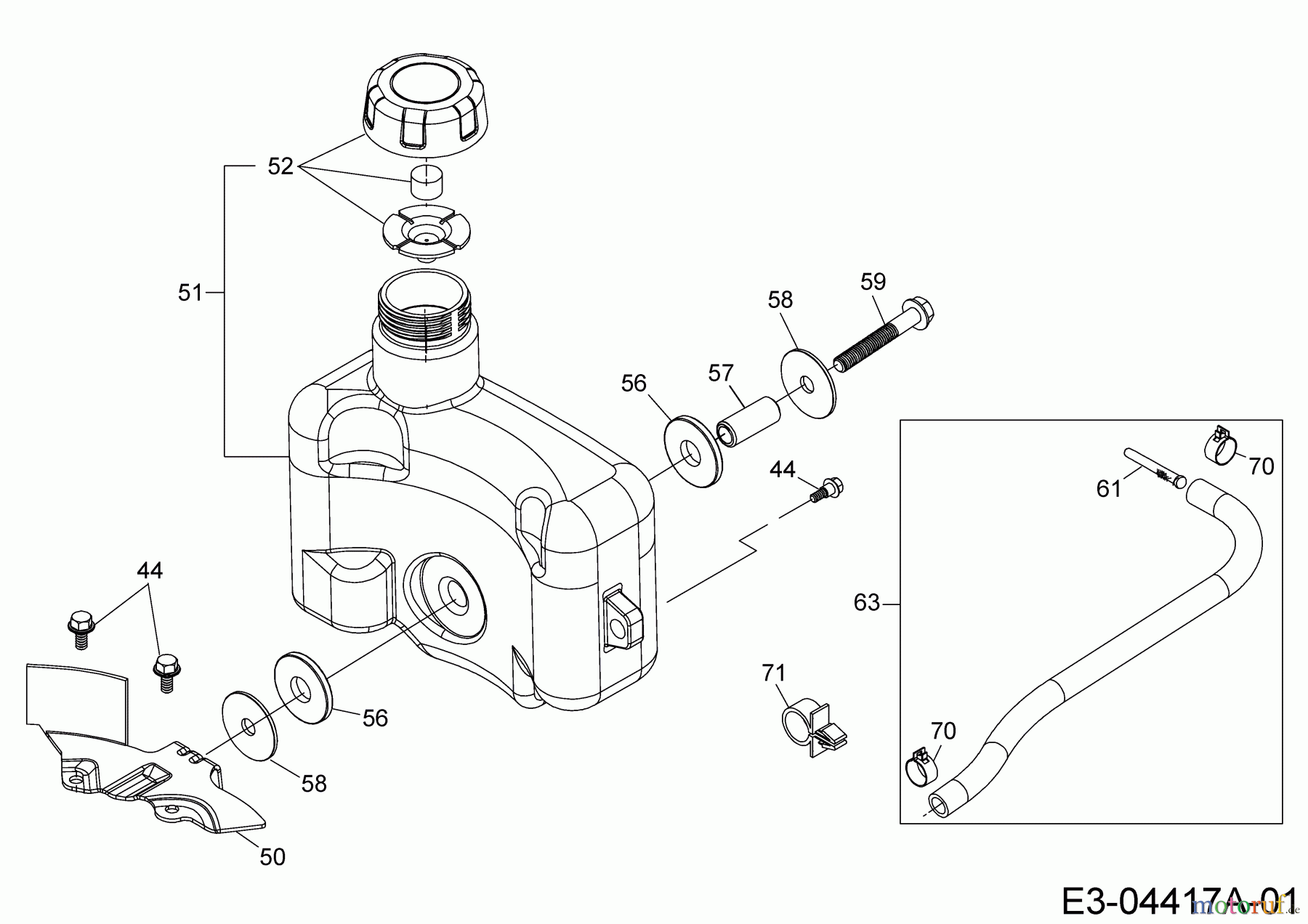 Wolf-Garten Benzinmotoren MTD 1 P 61 BHA 752Z1P61BHA (2011) Tank
