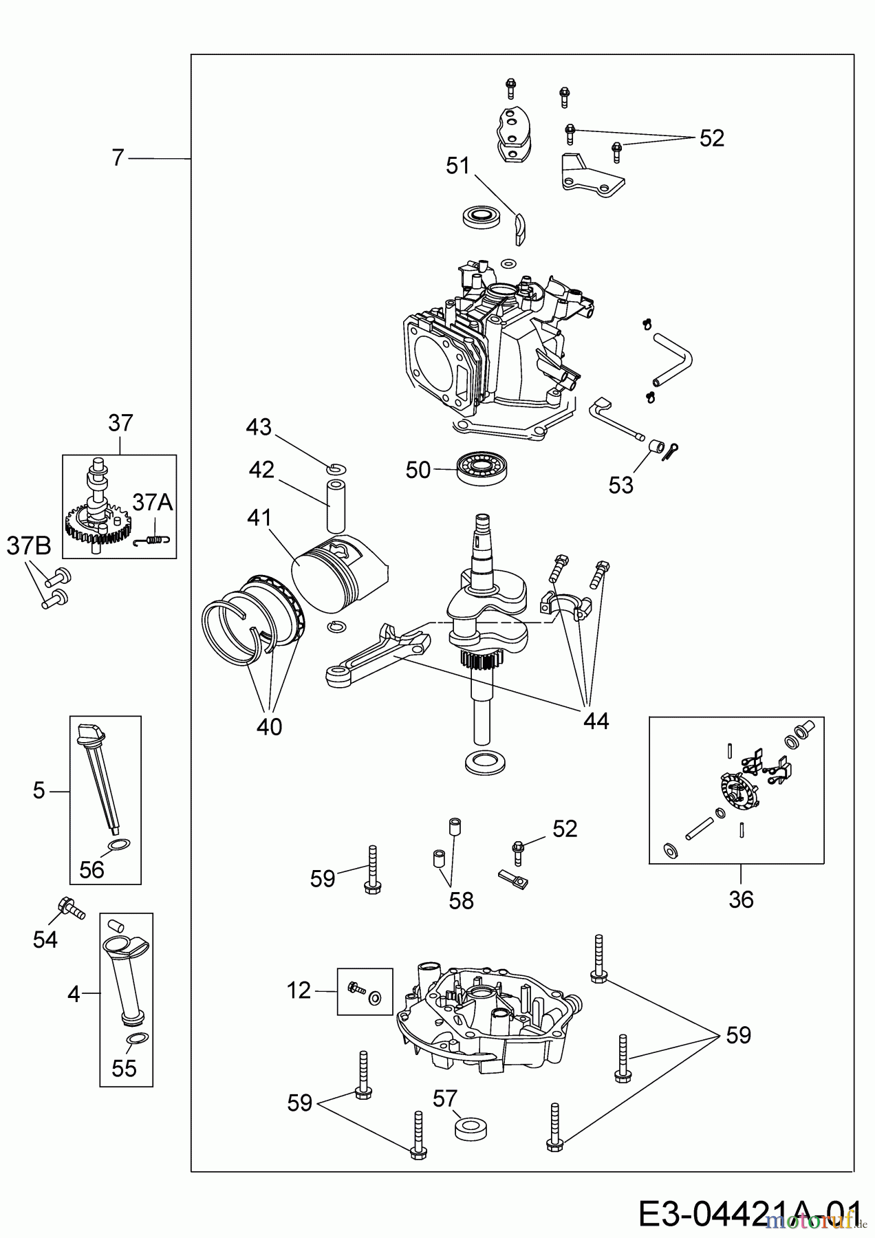 MTD-Motoren MTD vertikal 1 P 65 TH 752Z1P65TH (2008) Short Block