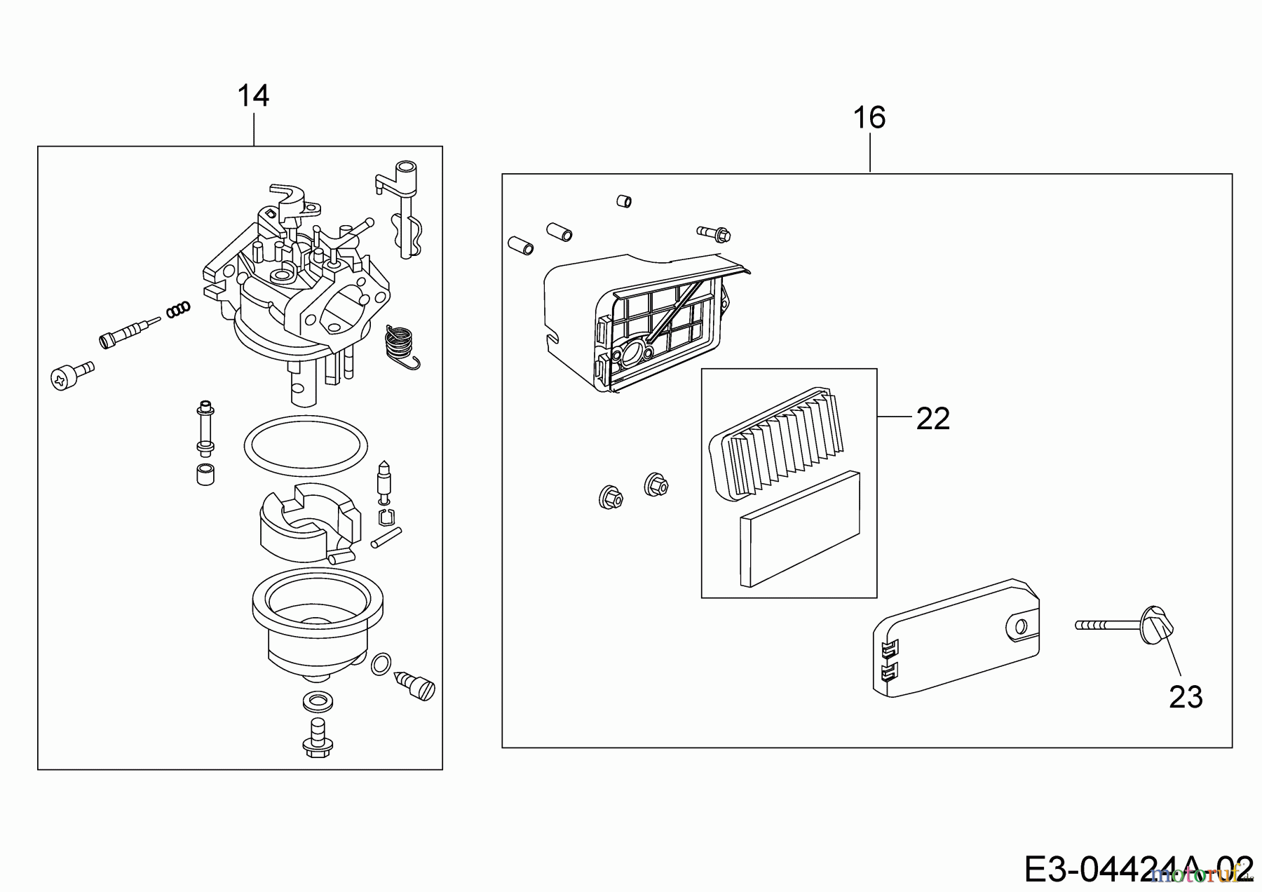 MTD-Motoren Vertikal 1P70LH 752Z1P70LH (2007) Luftfilter, Vergaser