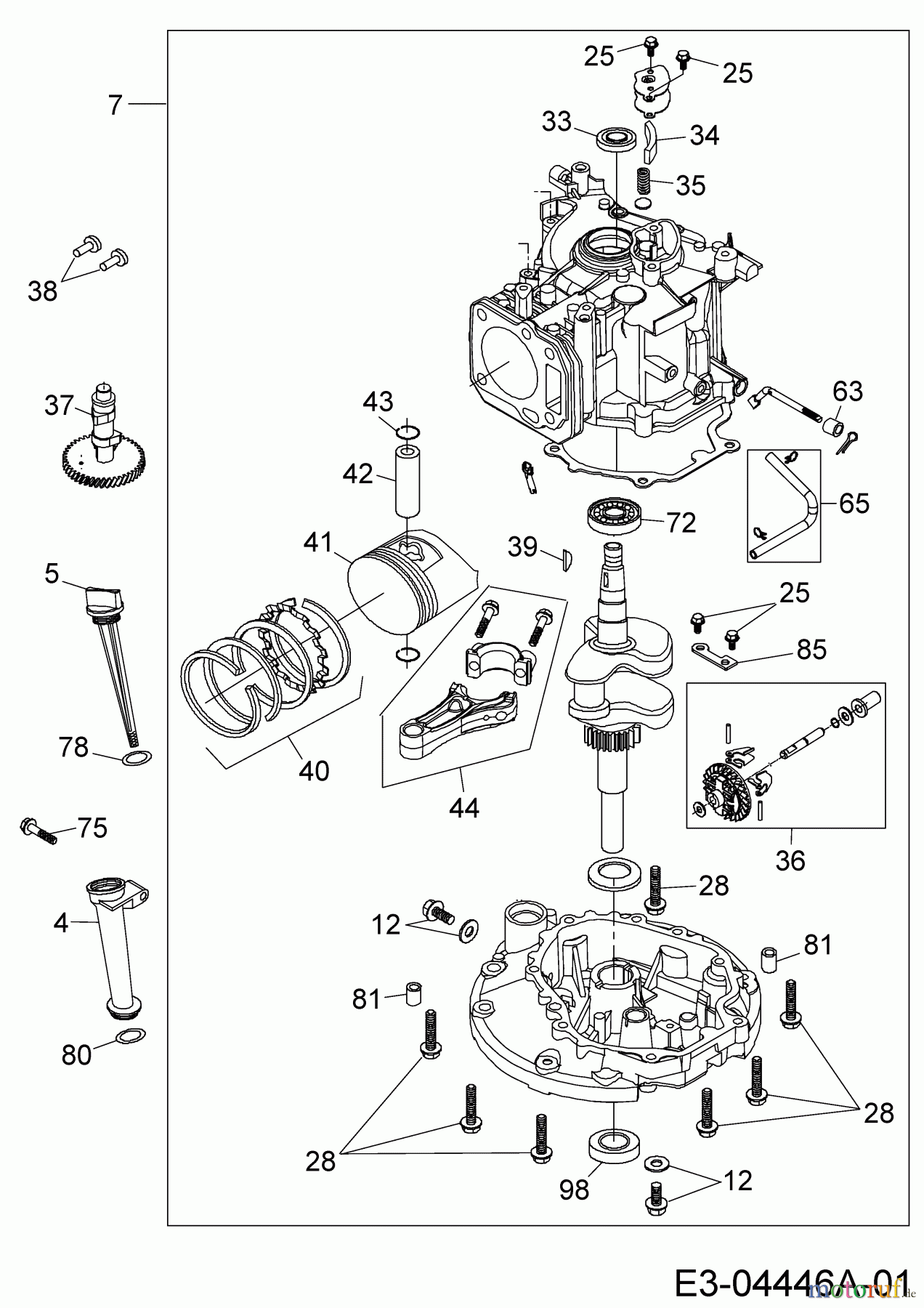  MTD-Motoren Vertikal 1P65WHA 752Z1P65WHA  (2009) Rumpfmotor