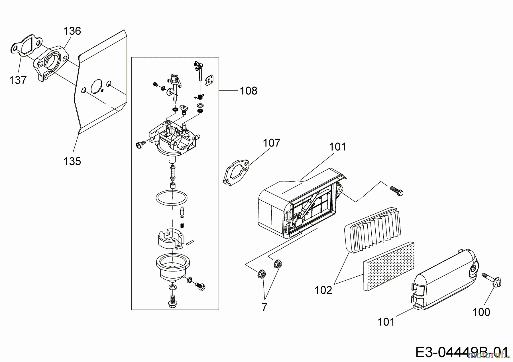  MTD-Motoren Vertikal 1P65WHB 752Z1P65WHB  (2010) Luftfilter, Vergaser