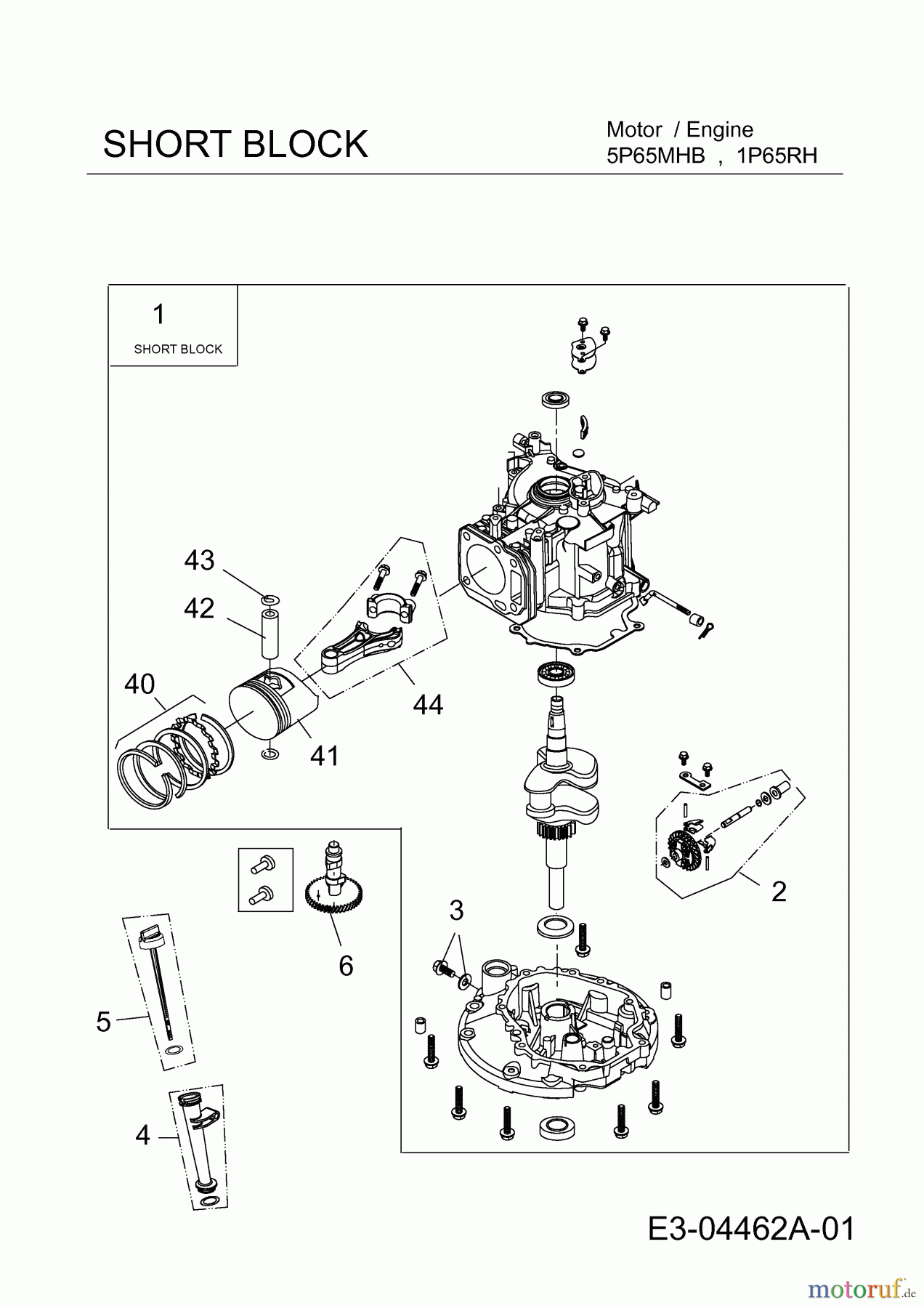 MTD-Motoren MTD vertikal 1 P 65 RH 752Z1P65RH (2011) Short Block