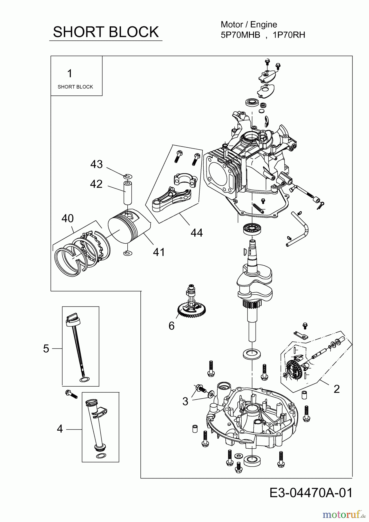 MTD-Motoren MTD vertikal 1 P 70 RH 752Z1P70RH (2011) Short Block