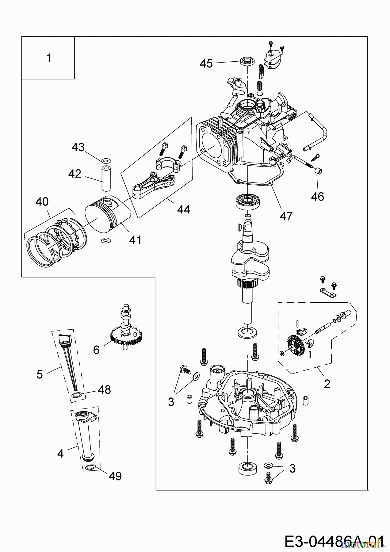 Wolf-Garten Benzinmotoren MTD 2 P 70 MHB 752Z2P70MHB (2010) Short Block