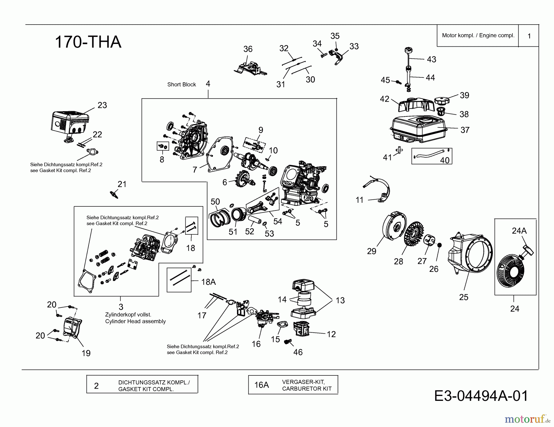  MTD-Motoren MTD horizontal 170-THA 752Z170-THA  (2010) Motor