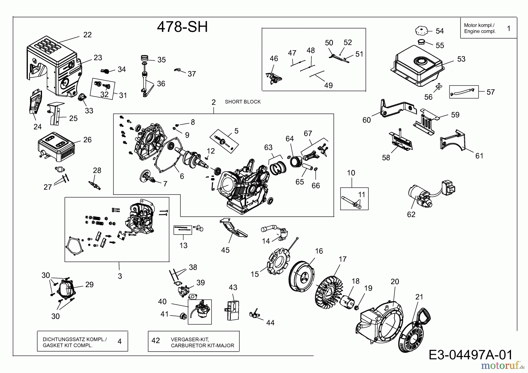 MTD-Motoren MTD horizontal 478-SU 752Z478-SU (2010) Motor