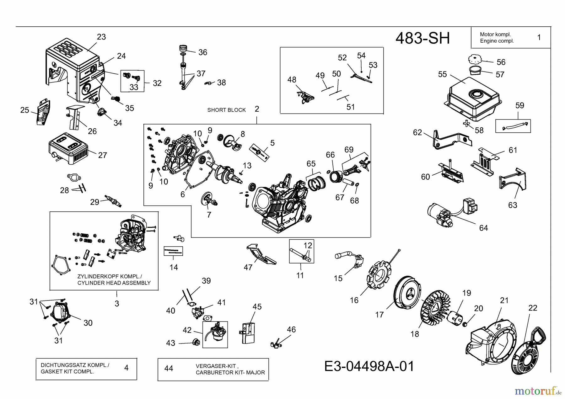  MTD-Motoren MTD horizontal 483-SH 752Z483-SH  (2010) Motor
