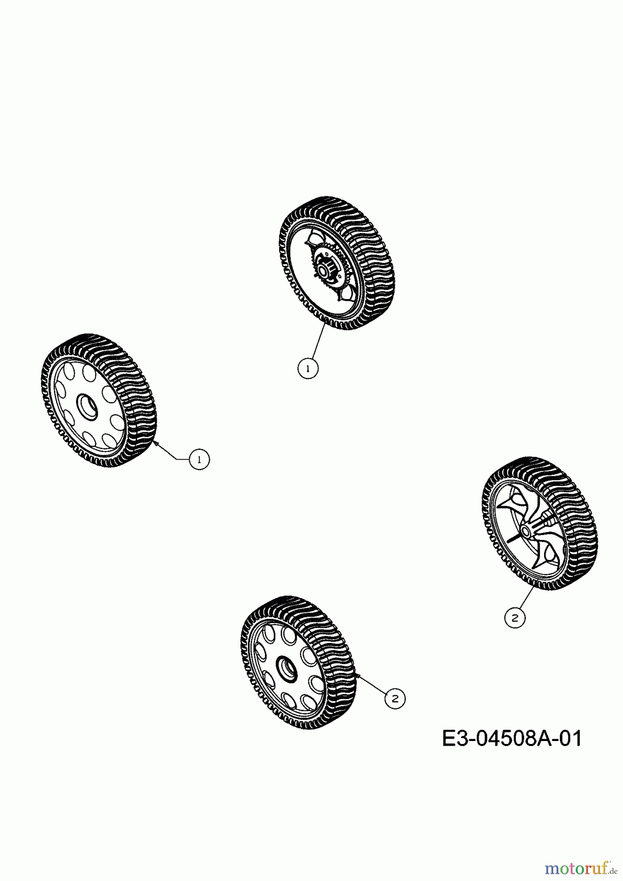 MTD Motormäher mit Antrieb 53 SPO 12C-84MC676 (2008) Räder