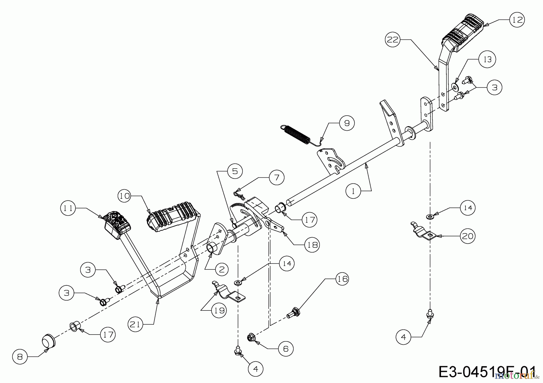 Cub Cadet Rasentraktoren LTX 1042 13AP93AS330 (2014) Pedale