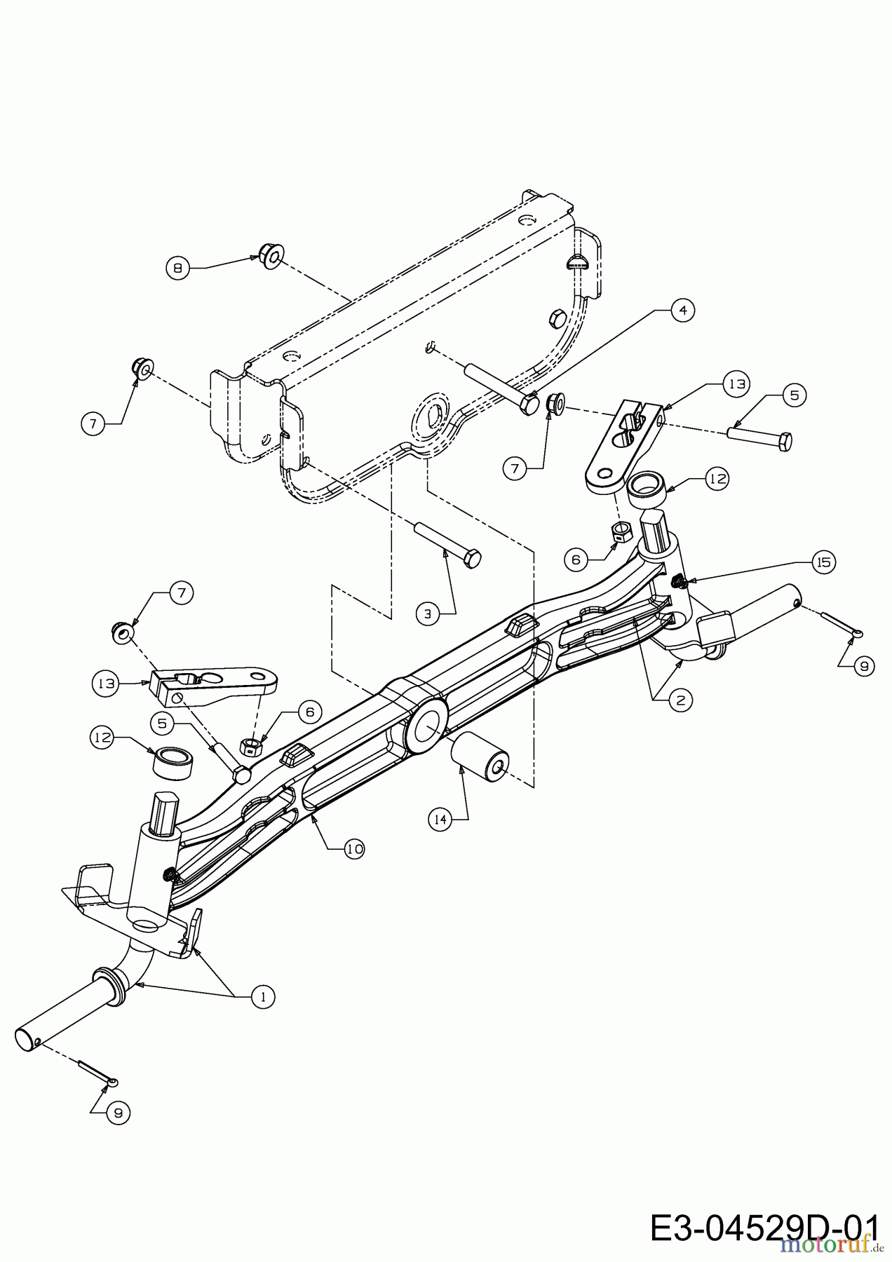 Wolf-Garten Rasentraktoren Expert 107.175 A 13AD90WG650 (2013) Vorderachse