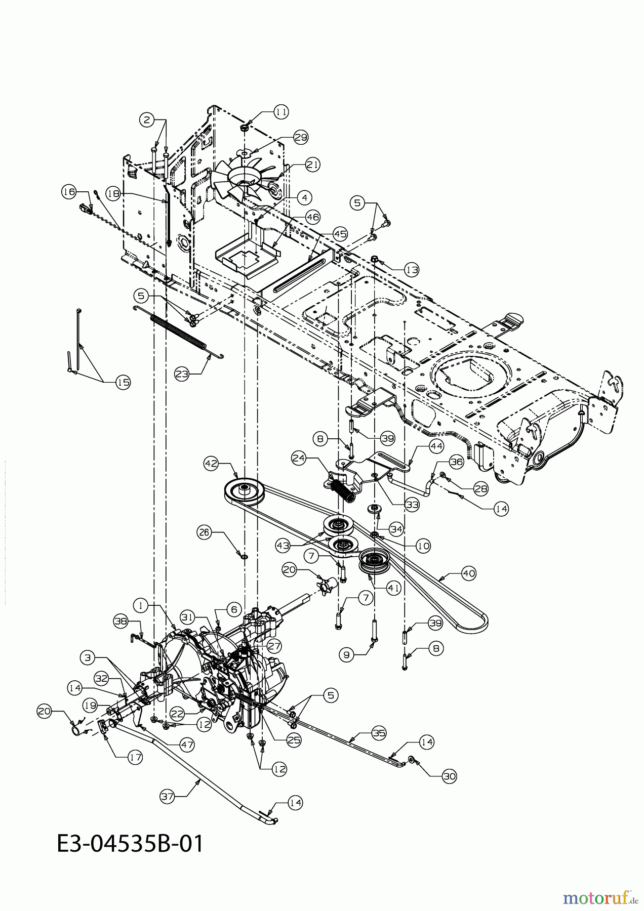 Yard-Man Rasentraktoren HG 9160 K 13BG91YG643 (2010) Fahrantrieb